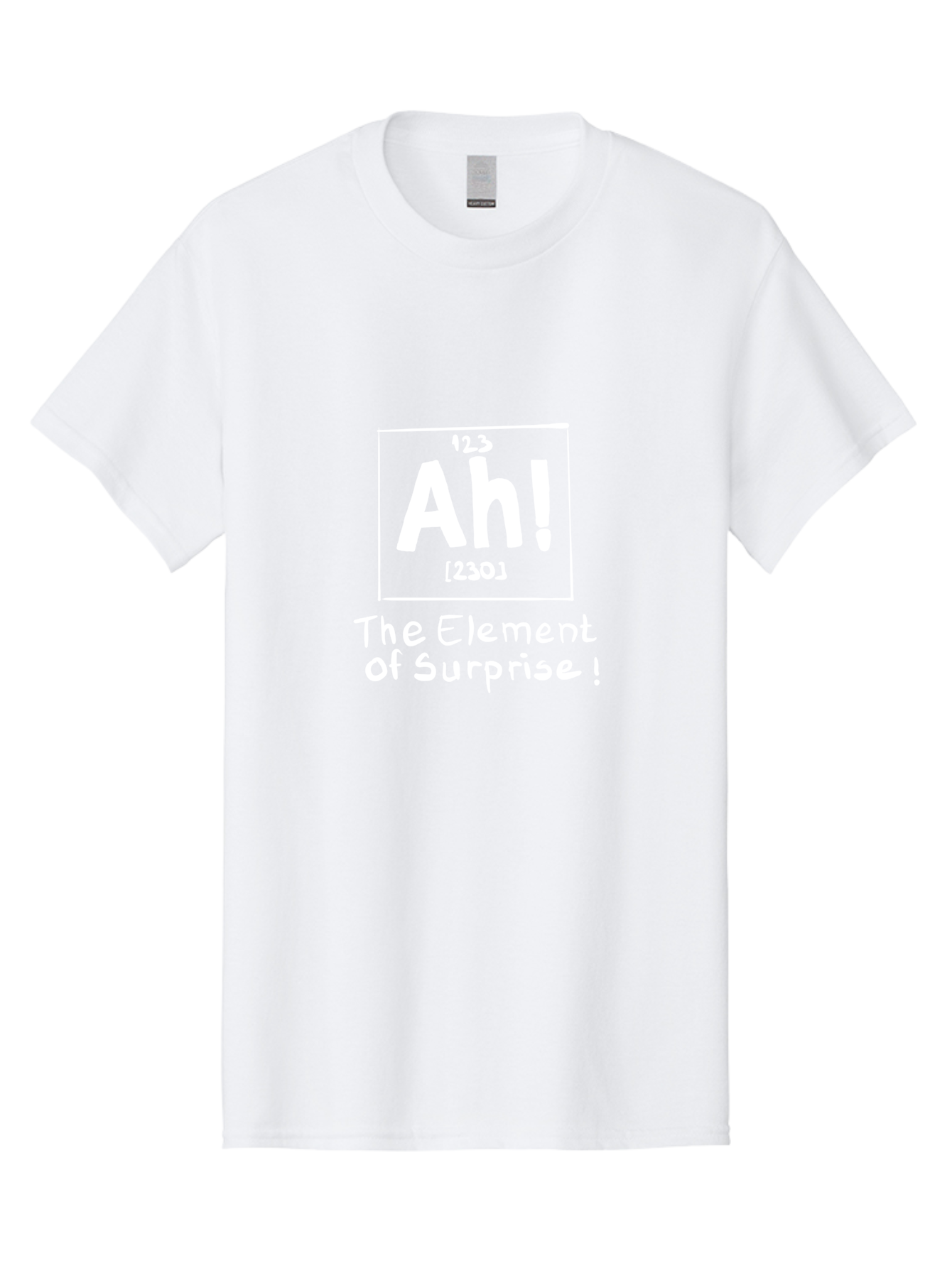Ah Men'S Graphic Tee, 100% Cotton, Comfortable Casual Summer Wear, Machine Washable, Periodic Table Element, Ah!, Element Of Surprise, Humorous Science, Playful Chemistry, Novelty Design, Witty Periodic Table -  Aaa001