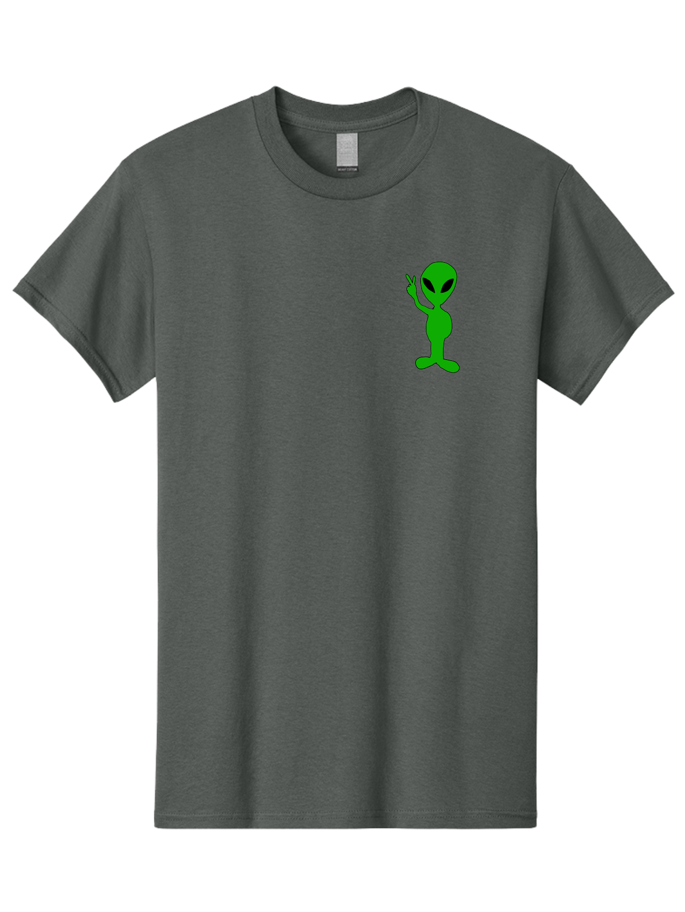 Alien Men'S Graphic Tee, 100% Cotton, Comfortable Casual Summer Wear, Machine Washable, Cartoon Alien, Science Fiction Character, Extraterrestrial Being, Funny Alien, Alien Waving, Pop Culture Icon, Alien Illustration, Humorous Design, -  Aaa004