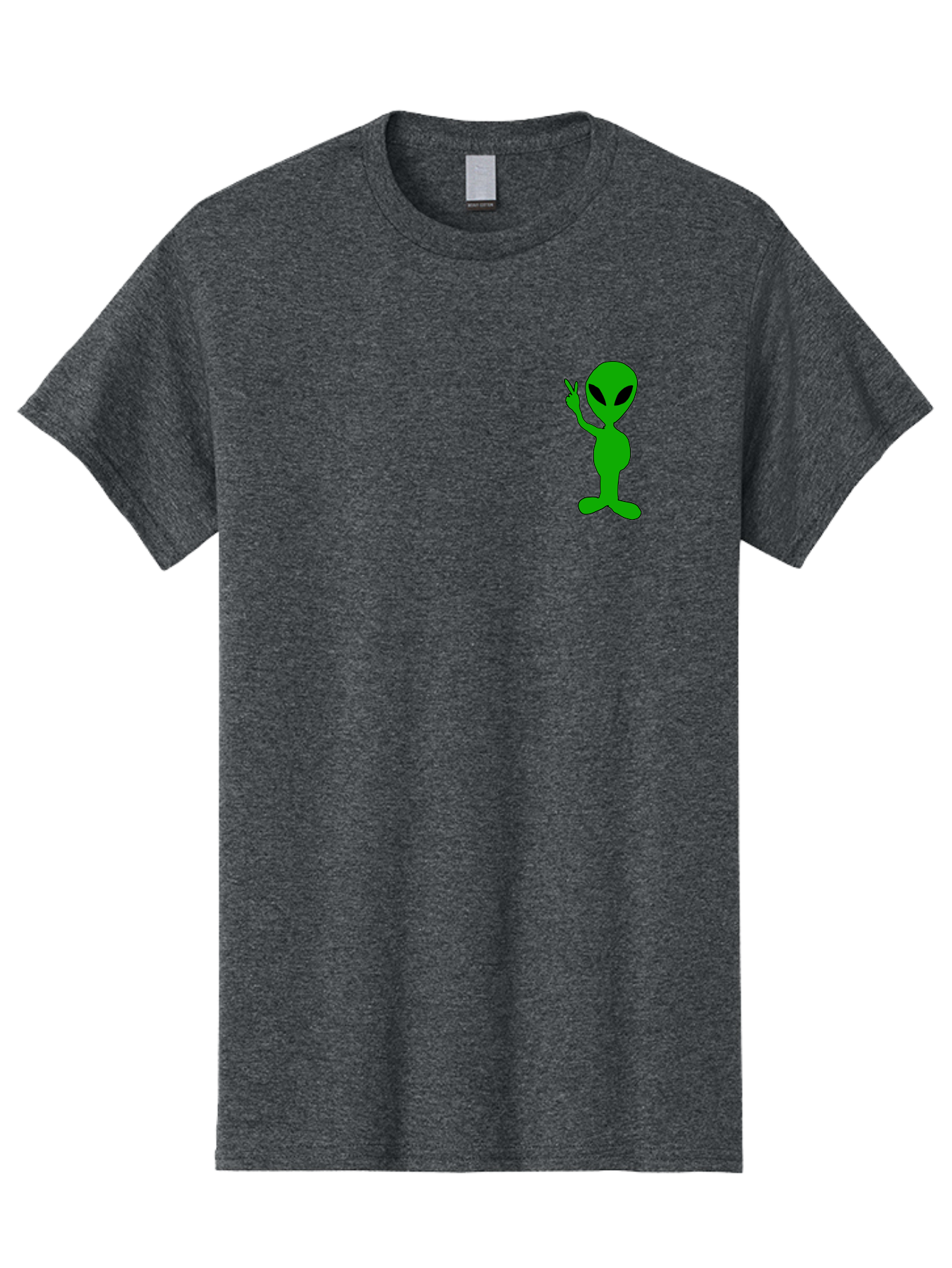Alien Men'S Graphic Tee, 100% Cotton, Comfortable Casual Summer Wear, Machine Washable, Cartoon Alien, Science Fiction Character, Extraterrestrial Being, Funny Alien, Alien Waving, Pop Culture Icon, Alien Illustration, Humorous Design, -  Aaa004