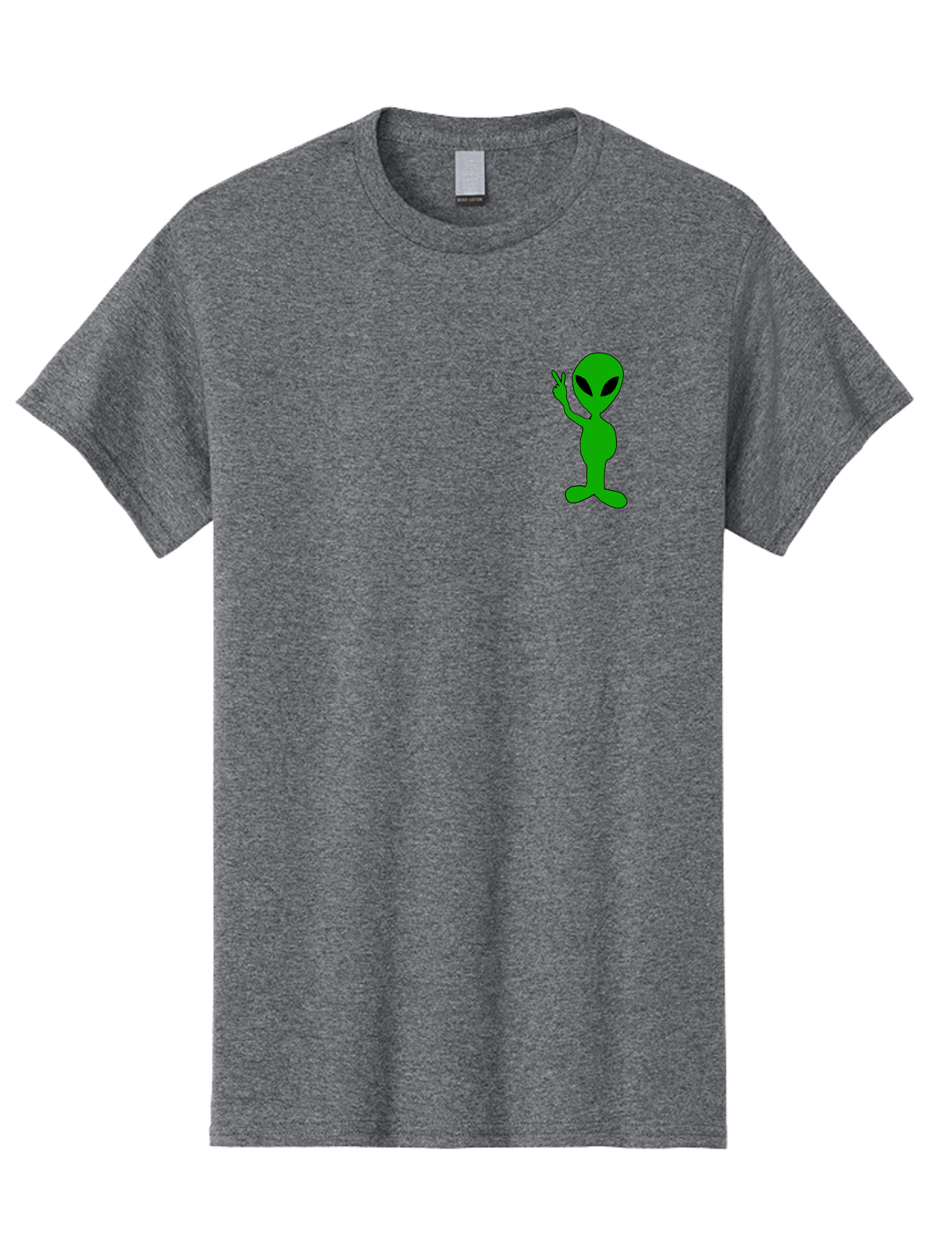 Alien Men'S Graphic Tee, 100% Cotton, Comfortable Casual Summer Wear, Machine Washable, Cartoon Alien, Science Fiction Character, Extraterrestrial Being, Funny Alien, Alien Waving, Pop Culture Icon, Alien Illustration, Humorous Design, -  Aaa004