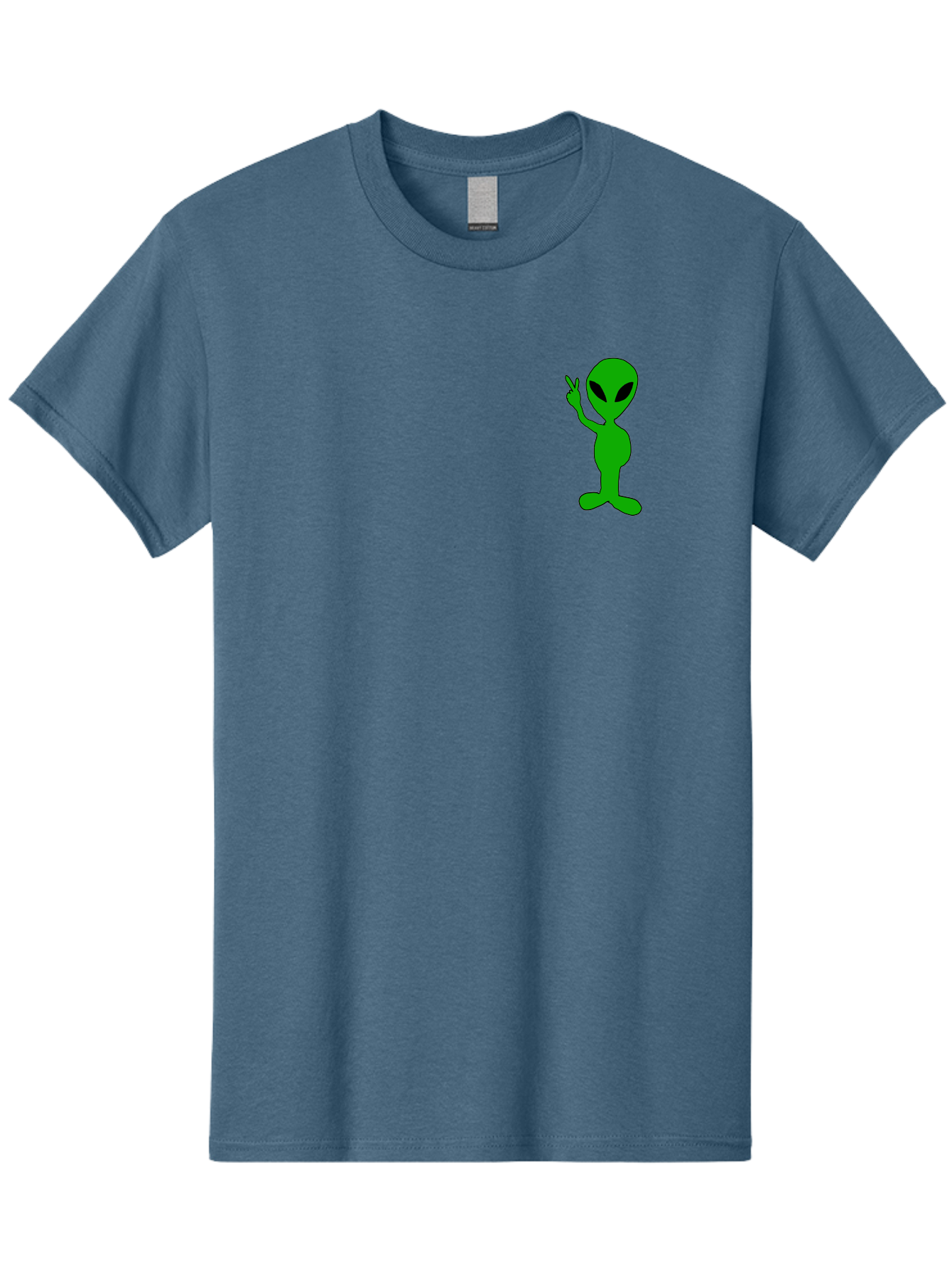 Alien Men'S Graphic Tee, 100% Cotton, Comfortable Casual Summer Wear, Machine Washable, Cartoon Alien, Science Fiction Character, Extraterrestrial Being, Funny Alien, Alien Waving, Pop Culture Icon, Alien Illustration, Humorous Design, -  Aaa004