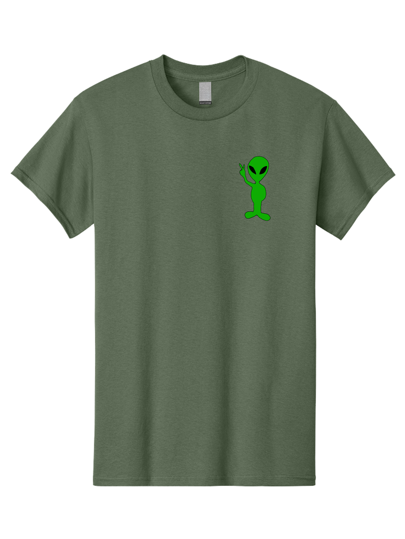 Alien Men'S Graphic Tee, 100% Cotton, Comfortable Casual Summer Wear, Machine Washable, Cartoon Alien, Science Fiction Character, Extraterrestrial Being, Funny Alien, Alien Waving, Pop Culture Icon, Alien Illustration, Humorous Design, -  Aaa004