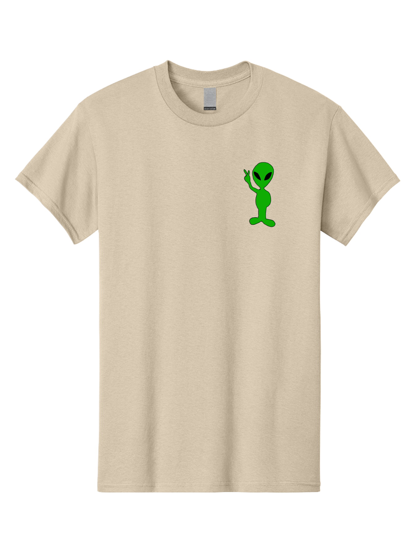 Alien Men'S Graphic Tee, 100% Cotton, Comfortable Casual Summer Wear, Machine Washable, Cartoon Alien, Science Fiction Character, Extraterrestrial Being, Funny Alien, Alien Waving, Pop Culture Icon, Alien Illustration, Humorous Design, -  Aaa004
