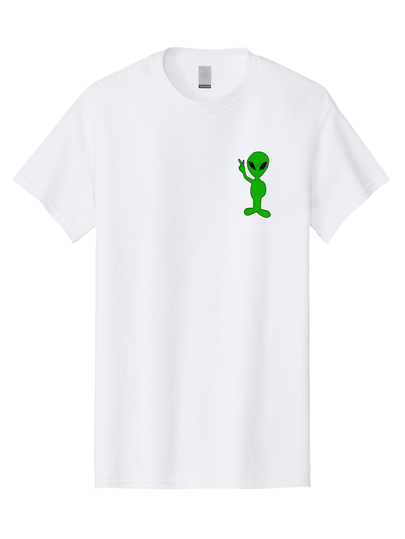 Alien Men'S Graphic Tee, 100% Cotton, Comfortable Casual Summer Wear, Machine Washable, Cartoon Alien, Science Fiction Character, Extraterrestrial Being, Funny Alien, Alien Waving, Pop Culture Icon, Alien Illustration, Humorous Design, -  Aaa004