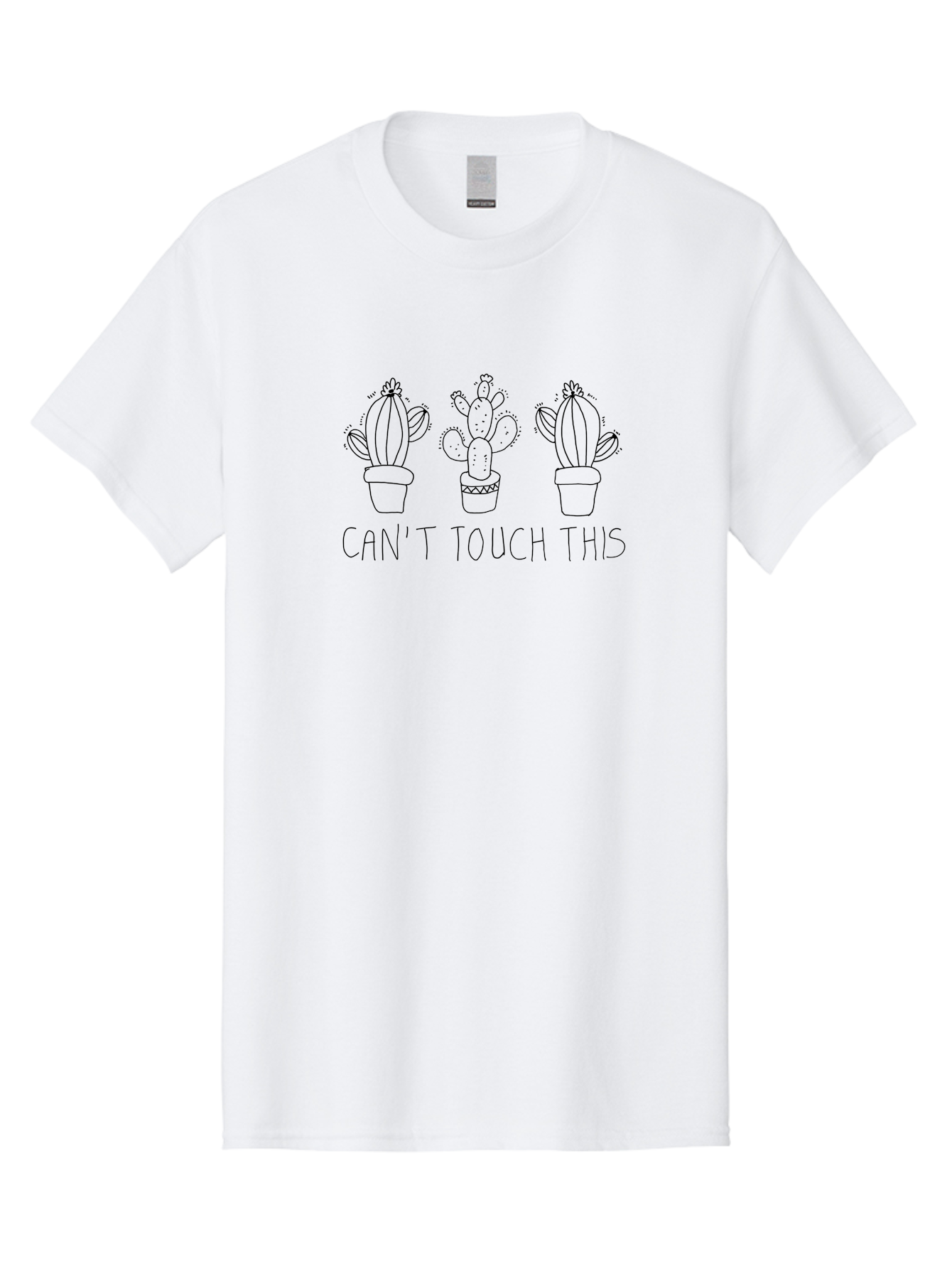 Can-T-Touch-This-Cacti Men'S Graphic Tee, 100% Cotton, Comfortable Casual Summer Wear, Machine Washable, Cacti In Pots, Prickly Plants, Humorous Quote, Playful Typography, Funny Garden, Cactus Puns, Sassy Plants -  Aaa017