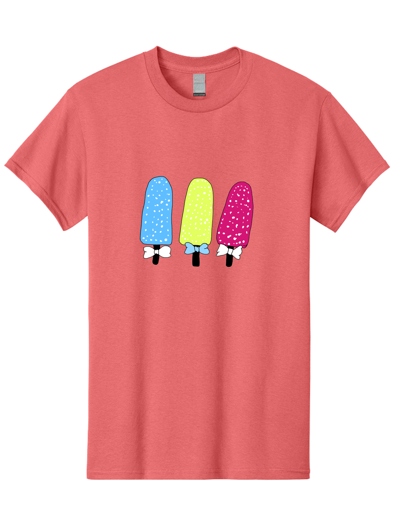 Colorful-Ice-Pops Men'S Graphic Tee, 100% Cotton, Comfortable Casual Summer Wear, Machine Washable, Colorful Ice Pops, Sweet Treats, Summer Fun, Popsicle Sticks, Bows, Kawaii Art, Ice Cream, Desserts, Party Favors, Vibrant Colors -  Aaa021