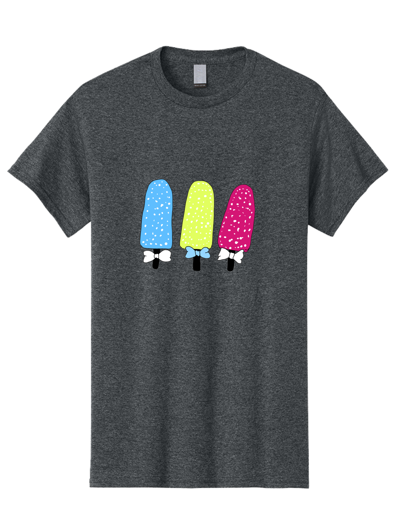 Colorful-Ice-Pops Men'S Graphic Tee, 100% Cotton, Comfortable Casual Summer Wear, Machine Washable, Colorful Ice Pops, Sweet Treats, Summer Fun, Popsicle Sticks, Bows, Kawaii Art, Ice Cream, Desserts, Party Favors, Vibrant Colors -  Aaa021