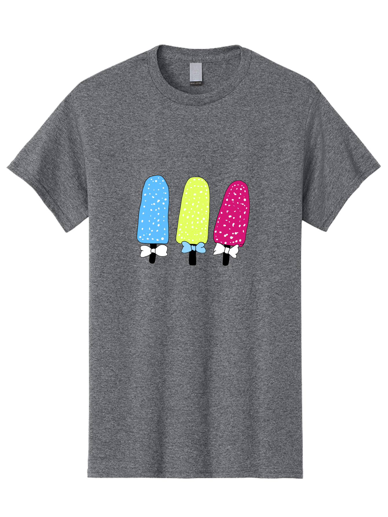Colorful-Ice-Pops Men'S Graphic Tee, 100% Cotton, Comfortable Casual Summer Wear, Machine Washable, Colorful Ice Pops, Sweet Treats, Summer Fun, Popsicle Sticks, Bows, Kawaii Art, Ice Cream, Desserts, Party Favors, Vibrant Colors -  Aaa021