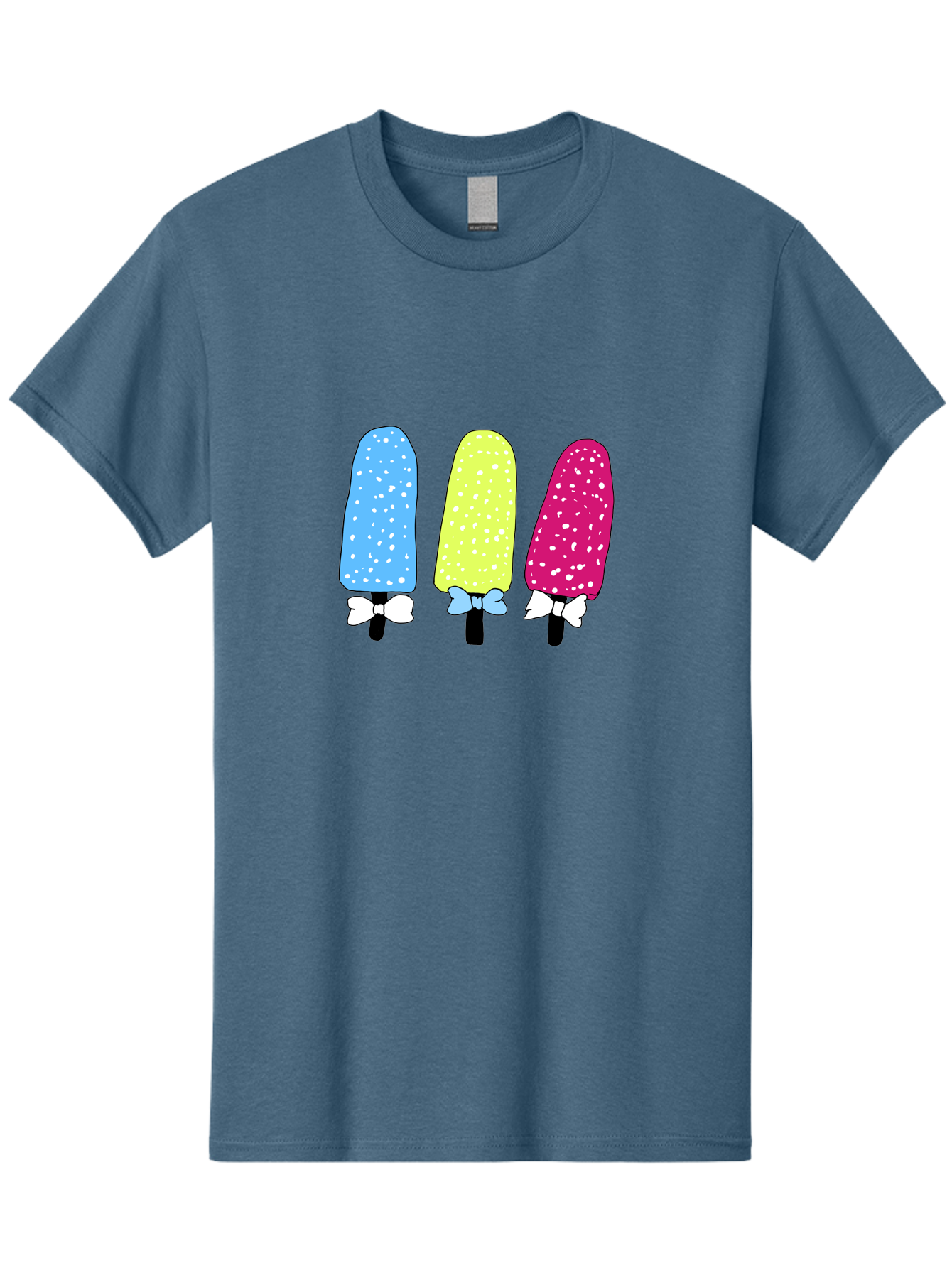Colorful-Ice-Pops Men'S Graphic Tee, 100% Cotton, Comfortable Casual Summer Wear, Machine Washable, Colorful Ice Pops, Sweet Treats, Summer Fun, Popsicle Sticks, Bows, Kawaii Art, Ice Cream, Desserts, Party Favors, Vibrant Colors -  Aaa021