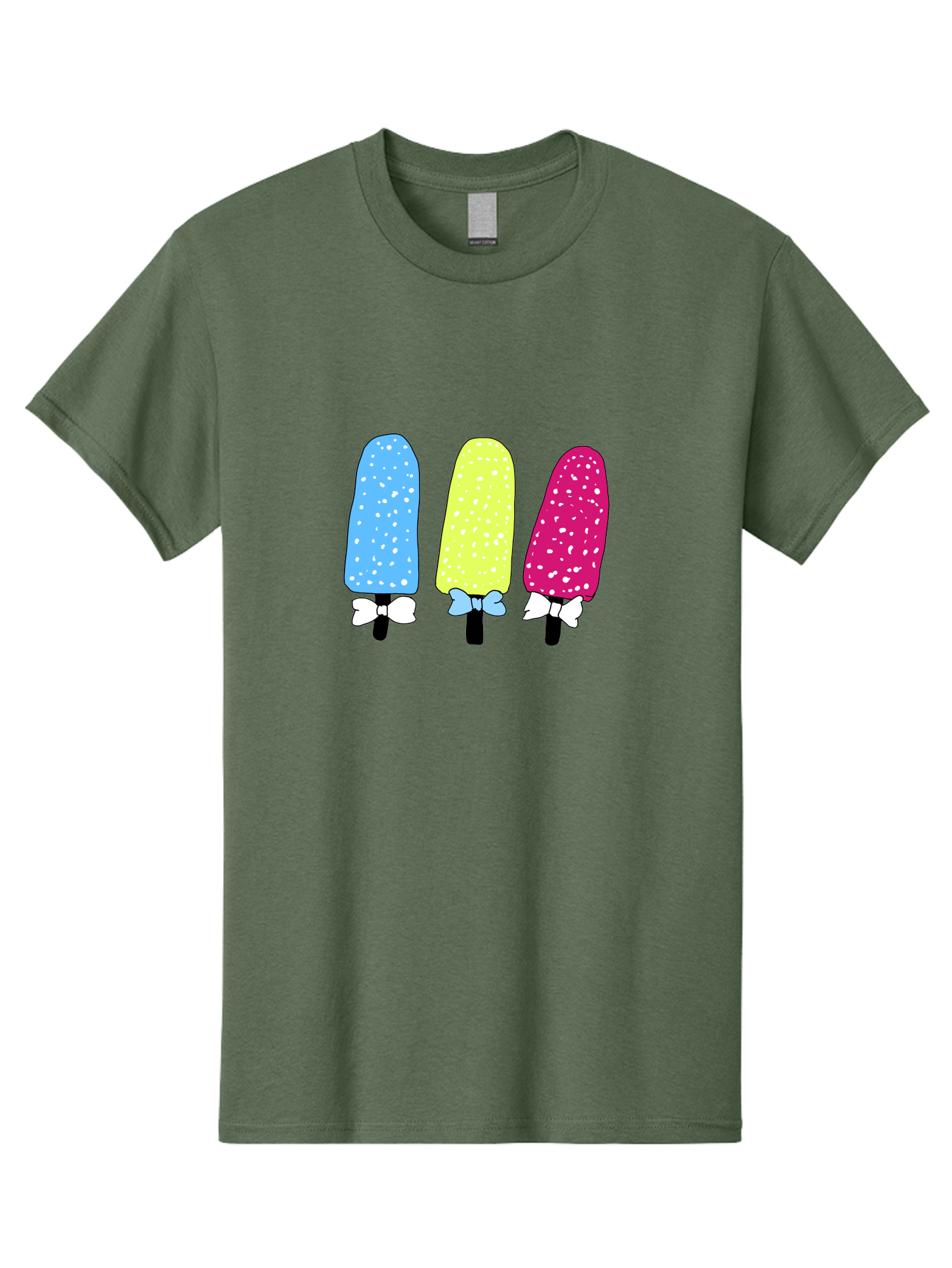 Colorful-Ice-Pops Men'S Graphic Tee, 100% Cotton, Comfortable Casual Summer Wear, Machine Washable, Colorful Ice Pops, Sweet Treats, Summer Fun, Popsicle Sticks, Bows, Kawaii Art, Ice Cream, Desserts, Party Favors, Vibrant Colors -  Aaa021