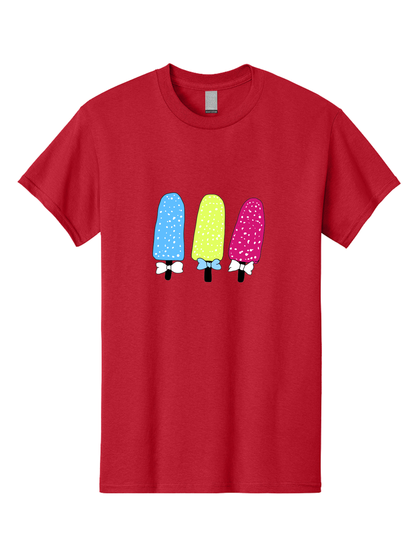 Colorful-Ice-Pops Men'S Graphic Tee, 100% Cotton, Comfortable Casual Summer Wear, Machine Washable, Colorful Ice Pops, Sweet Treats, Summer Fun, Popsicle Sticks, Bows, Kawaii Art, Ice Cream, Desserts, Party Favors, Vibrant Colors -  Aaa021