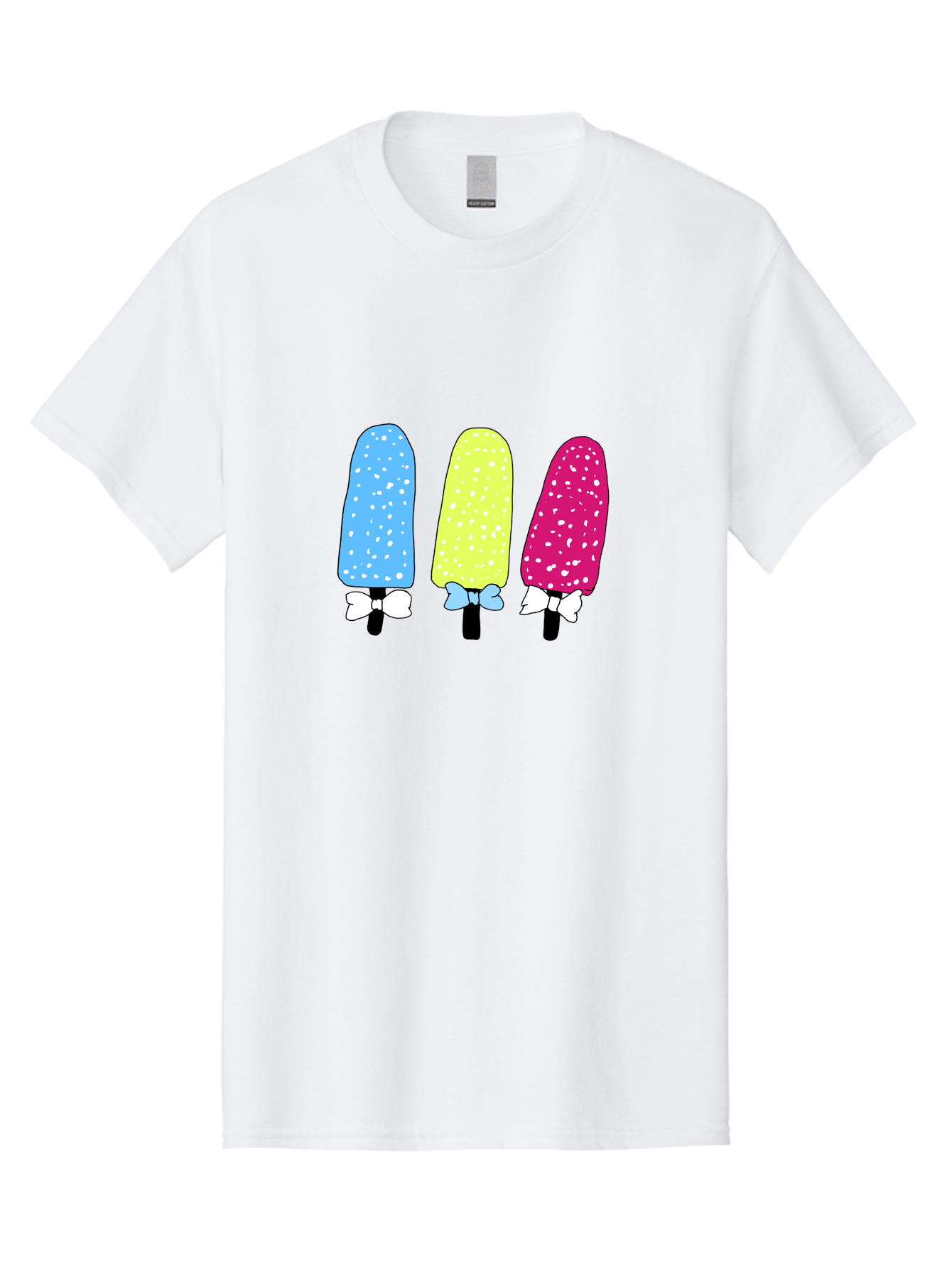 Colorful-Ice-Pops Men'S Graphic Tee, 100% Cotton, Comfortable Casual Summer Wear, Machine Washable, Colorful Ice Pops, Sweet Treats, Summer Fun, Popsicle Sticks, Bows, Kawaii Art, Ice Cream, Desserts, Party Favors, Vibrant Colors -  Aaa021