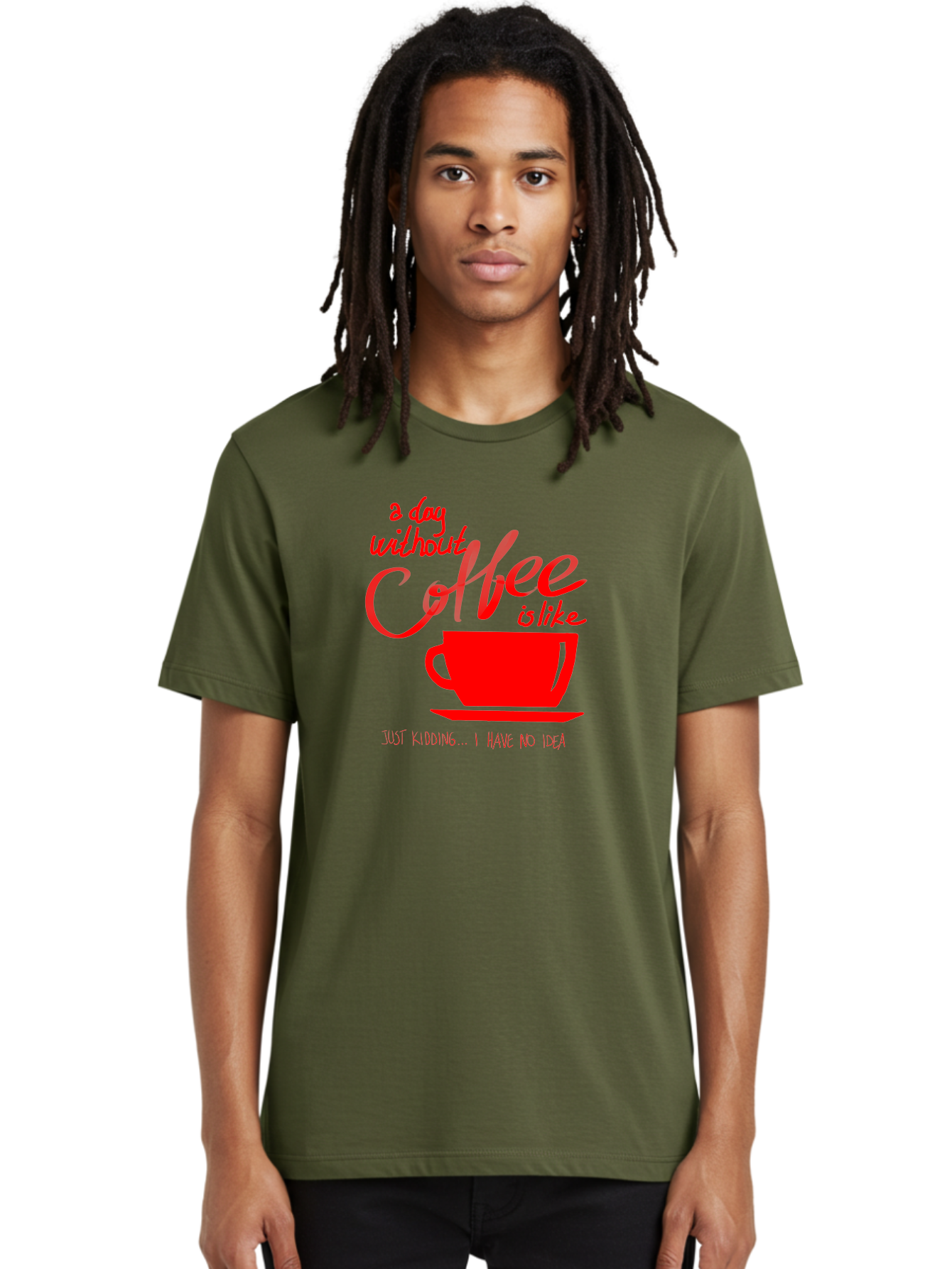 Day-Without-Coffee Men'S Graphic Tee, 100% Cotton, Comfortable Casual Summer Wear, Machine Washable, Coffee Lover, Caffeine Addiction, Morning Coffee, Coffee Quote, Coffee Humor, Coffee Joke, Red Coffee Cup -  Aaa023