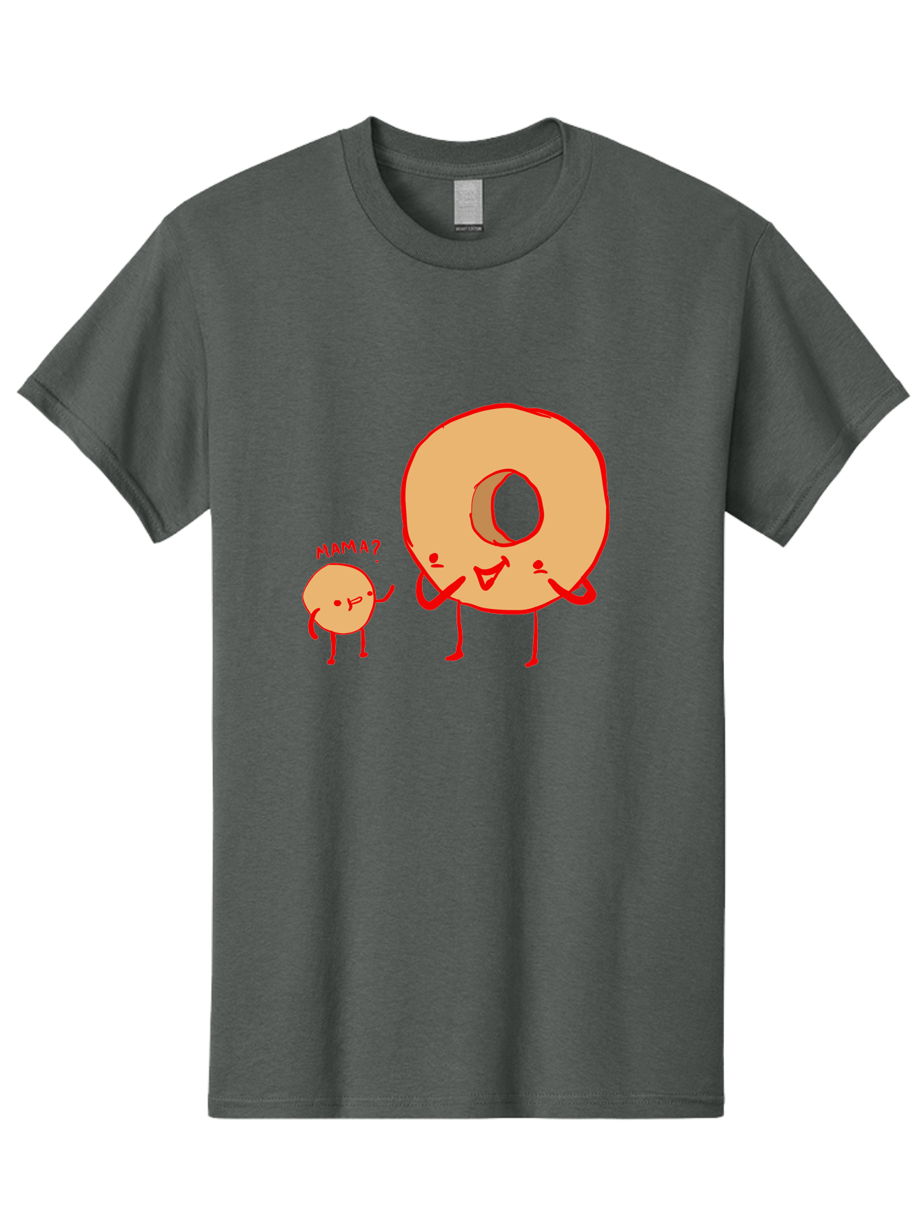 Donut-And-Ball Men'S Graphic Tee, 100% Cotton, Comfortable Casual Summer Wear, Machine Washable, Cartoon Donut, Donut Character, Cute Donut, Child Donut, Mama Donut, Sweet Treat, Funny Illustration, Donut Love, Animated Donut -  Aaa026