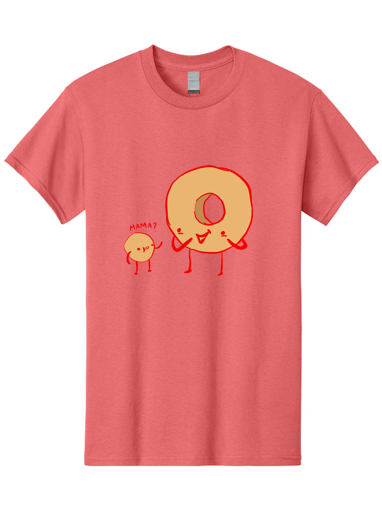 Donut-And-Ball Men'S Graphic Tee, 100% Cotton, Comfortable Casual Summer Wear, Machine Washable, Cartoon Donut, Donut Character, Cute Donut, Child Donut, Mama Donut, Sweet Treat, Funny Illustration, Donut Love, Animated Donut -  Aaa026