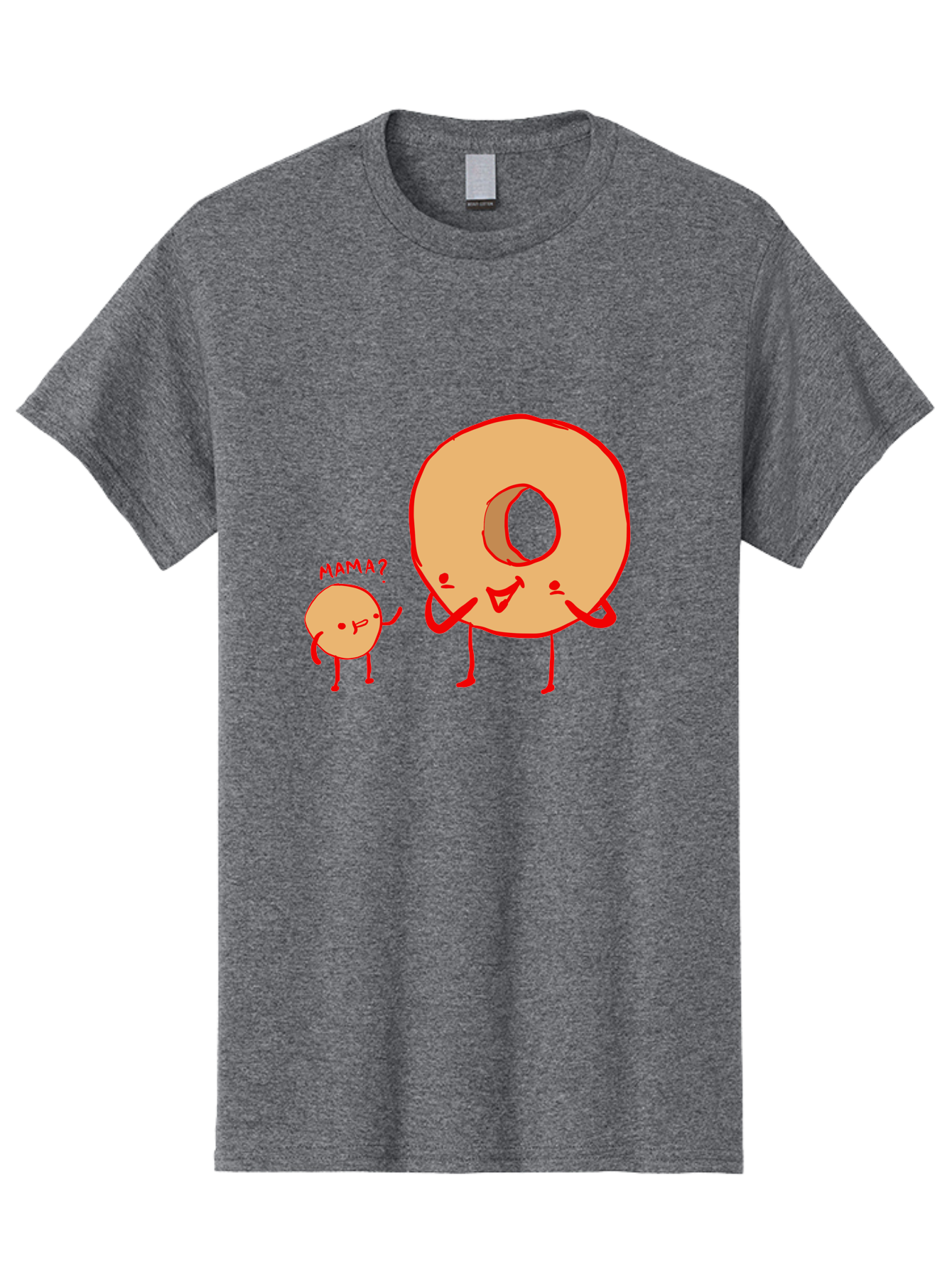 Donut-And-Ball Men'S Graphic Tee, 100% Cotton, Comfortable Casual Summer Wear, Machine Washable, Cartoon Donut, Donut Character, Cute Donut, Child Donut, Mama Donut, Sweet Treat, Funny Illustration, Donut Love, Animated Donut -  Aaa026