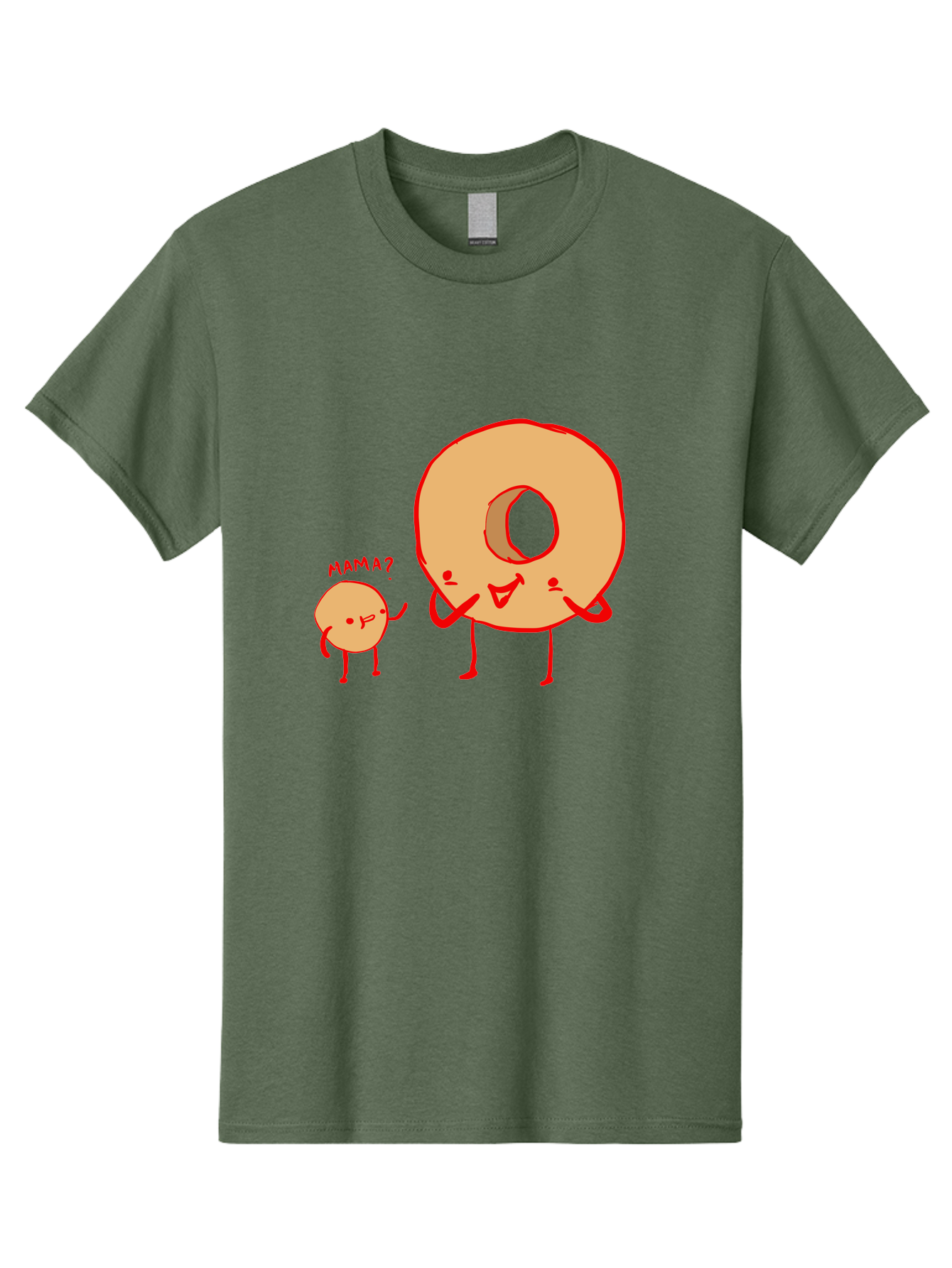 Donut-And-Ball Men'S Graphic Tee, 100% Cotton, Comfortable Casual Summer Wear, Machine Washable, Cartoon Donut, Donut Character, Cute Donut, Child Donut, Mama Donut, Sweet Treat, Funny Illustration, Donut Love, Animated Donut -  Aaa026