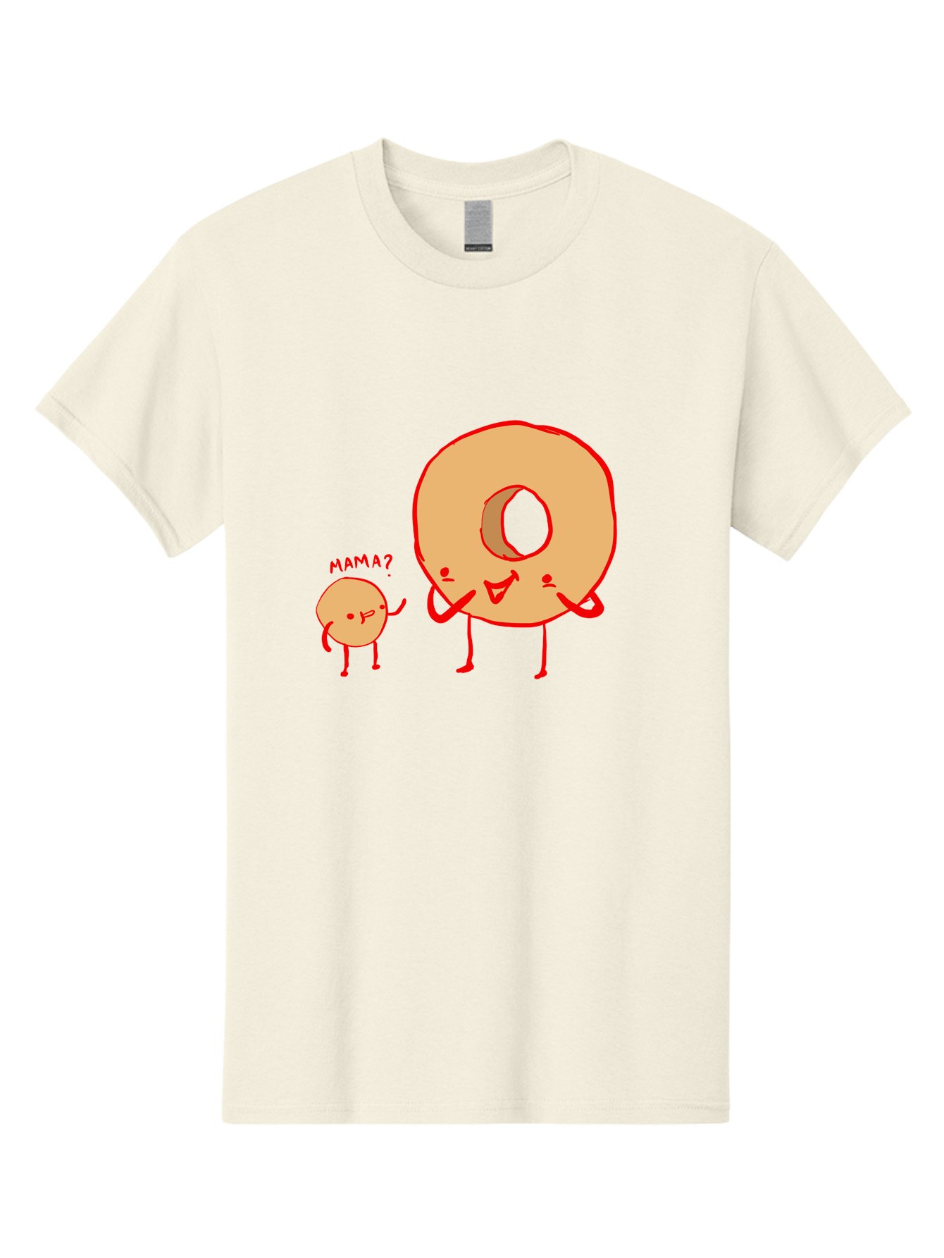Donut-And-Ball Men'S Graphic Tee, 100% Cotton, Comfortable Casual Summer Wear, Machine Washable, Cartoon Donut, Donut Character, Cute Donut, Child Donut, Mama Donut, Sweet Treat, Funny Illustration, Donut Love, Animated Donut -  Aaa026
