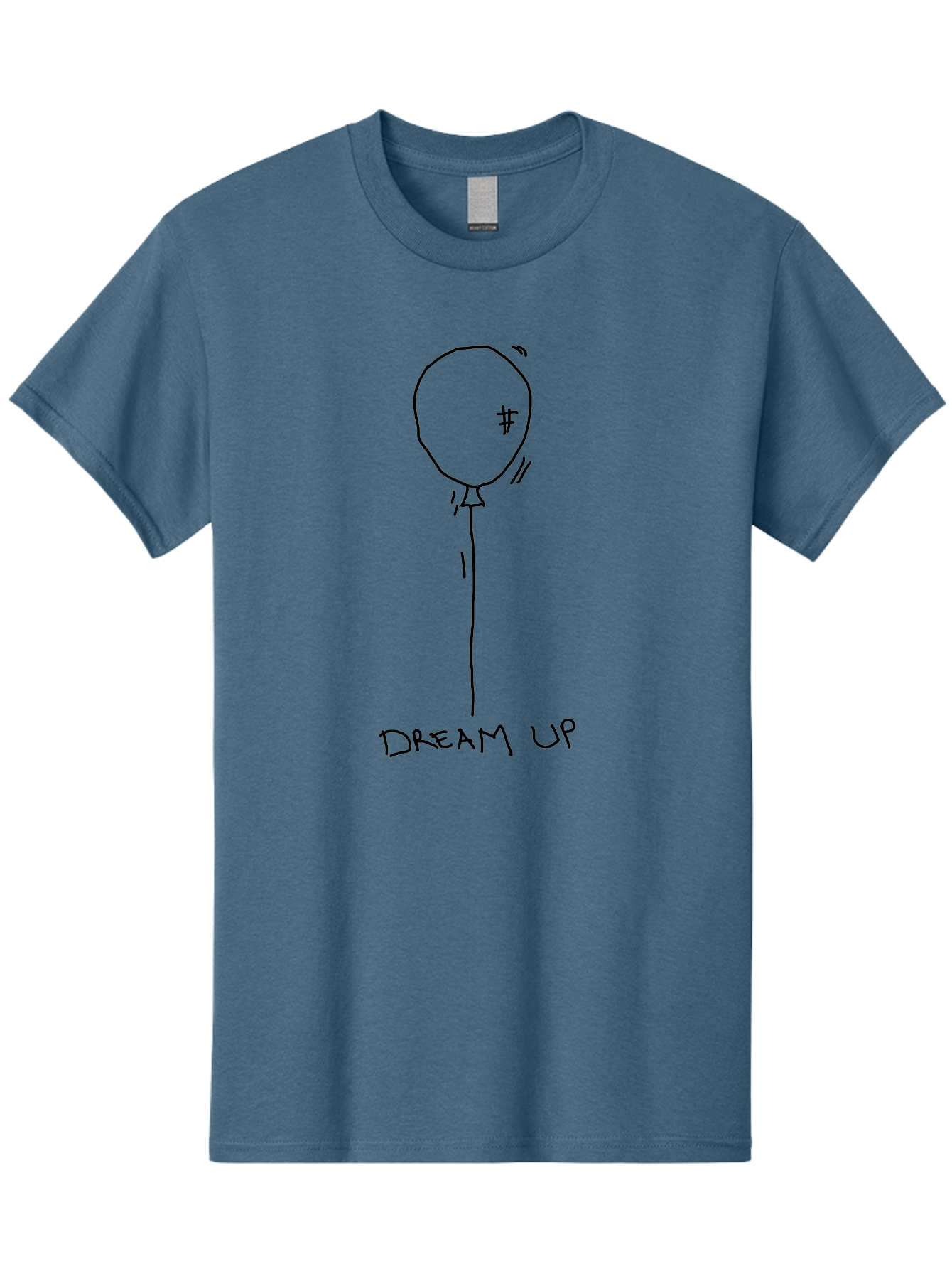 Dream-Up-Balloon Men'S Graphic Tee, 100% Cotton, Comfortable Casual Summer Wear, Machine Washable, Hand Drawn Balloon, Dream Big, Aspirations, Motivation, Inspirational Quote, Simple Illustration, Minimalistic Design, Dollar Sign Symbol -  Aaa028