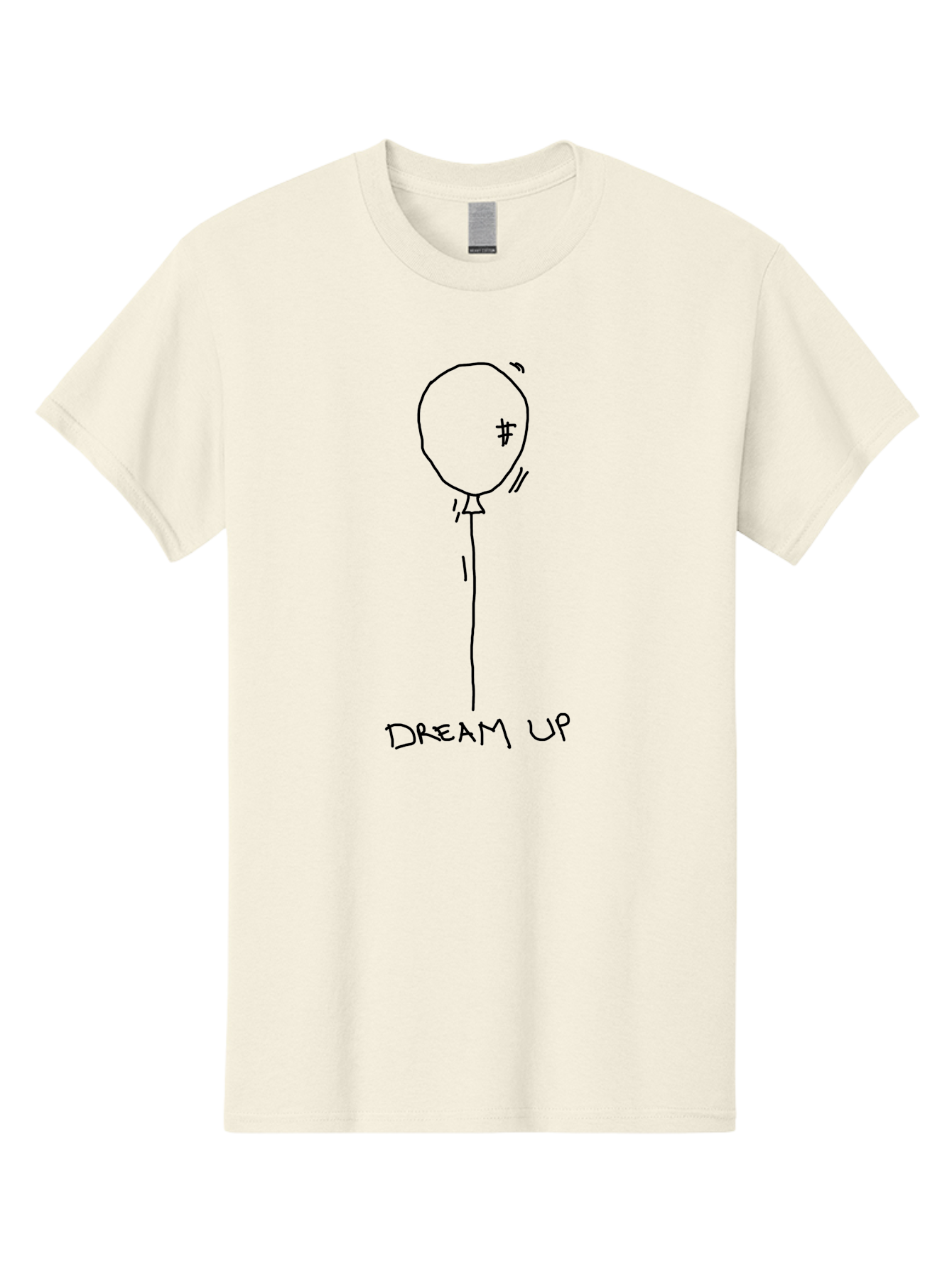 Dream-Up-Balloon Men'S Graphic Tee, 100% Cotton, Comfortable Casual Summer Wear, Machine Washable, Hand Drawn Balloon, Dream Big, Aspirations, Motivation, Inspirational Quote, Simple Illustration, Minimalistic Design, Dollar Sign Symbol -  Aaa028