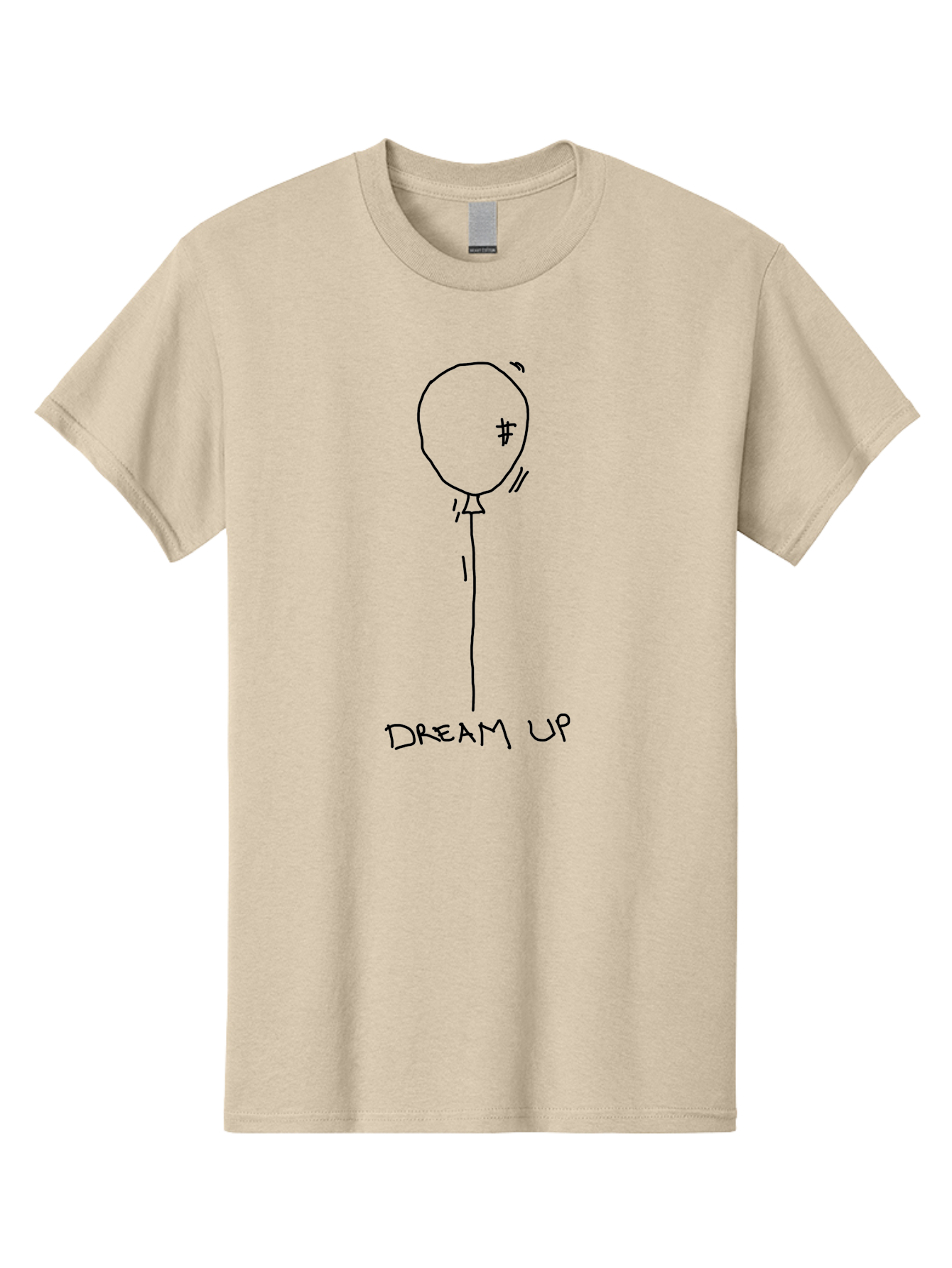 Dream-Up-Balloon Men'S Graphic Tee, 100% Cotton, Comfortable Casual Summer Wear, Machine Washable, Hand Drawn Balloon, Dream Big, Aspirations, Motivation, Inspirational Quote, Simple Illustration, Minimalistic Design, Dollar Sign Symbol -  Aaa028