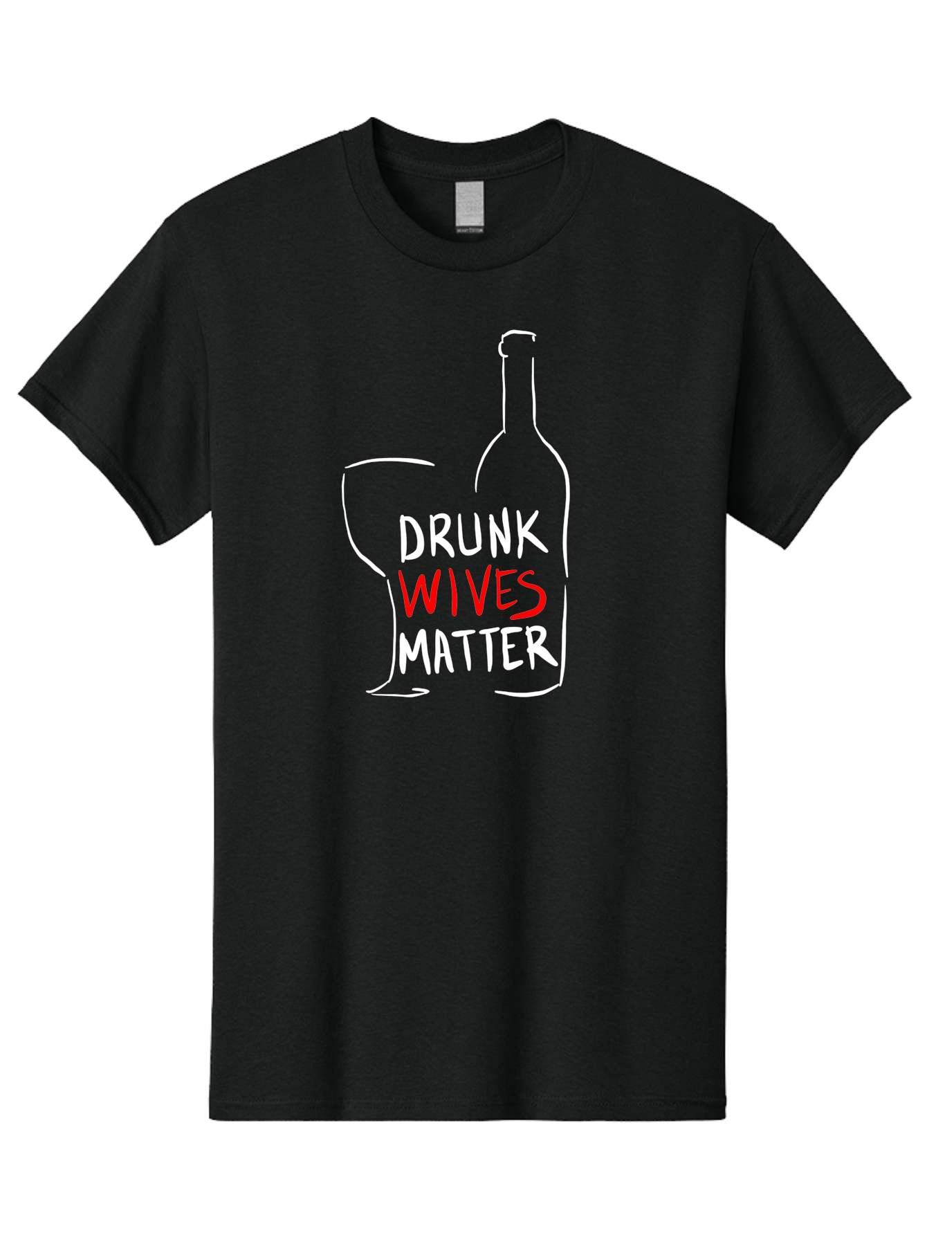 Drunk-Wives-Matter Men'S Graphic Tee, 100% Cotton, Comfortable Casual Summer Wear, Machine Washable, Wine Bottle, Wine Glass, Drunk Wives Matter, Womens Rights, Feminism, Alcohol Awareness, Social Justice, Funny Quotes -  Aaa030