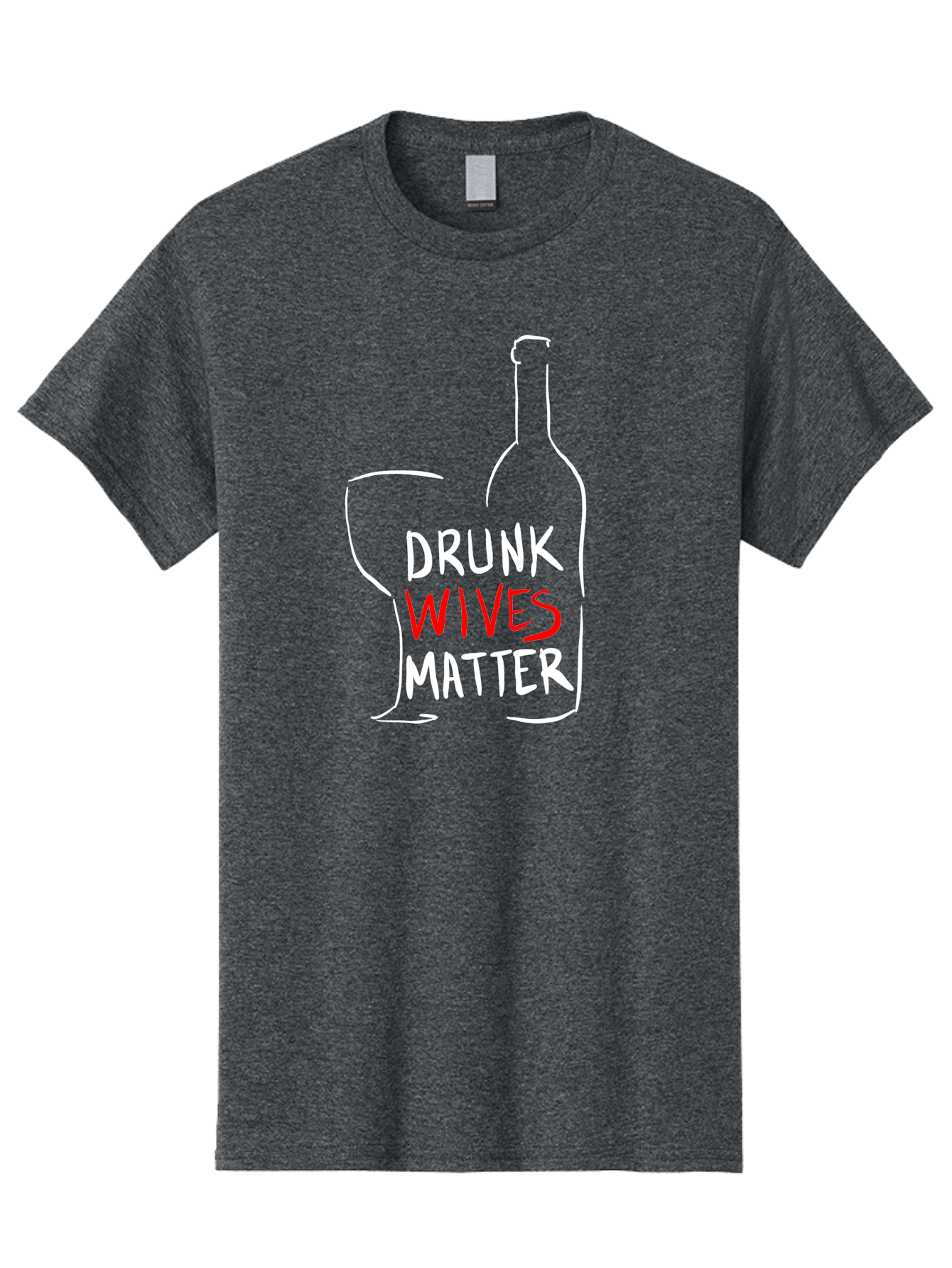 Drunk-Wives-Matter Men'S Graphic Tee, 100% Cotton, Comfortable Casual Summer Wear, Machine Washable, Wine Bottle, Wine Glass, Drunk Wives Matter, Womens Rights, Feminism, Alcohol Awareness, Social Justice, Funny Quotes -  Aaa030