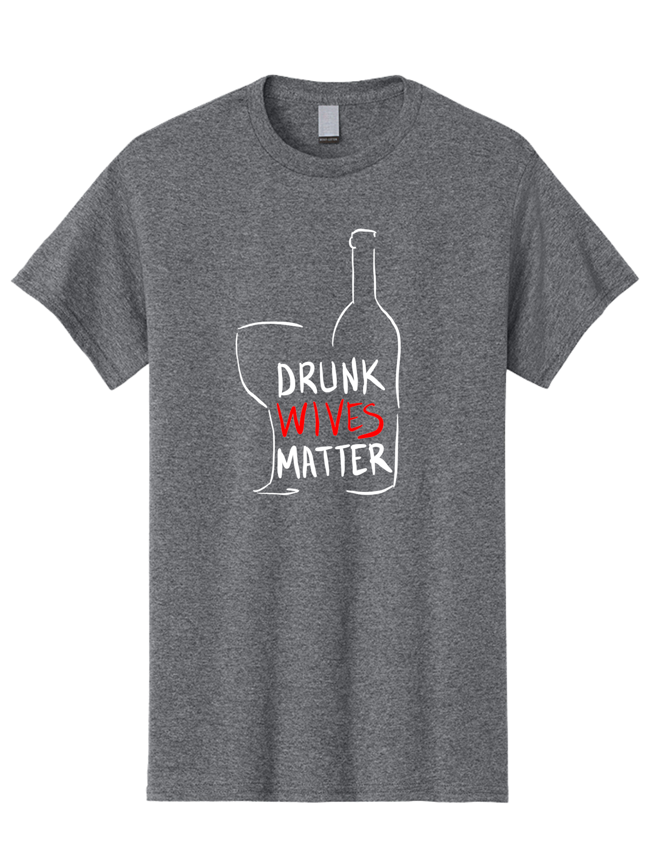 Drunk-Wives-Matter Men'S Graphic Tee, 100% Cotton, Comfortable Casual Summer Wear, Machine Washable, Wine Bottle, Wine Glass, Drunk Wives Matter, Womens Rights, Feminism, Alcohol Awareness, Social Justice, Funny Quotes -  Aaa030
