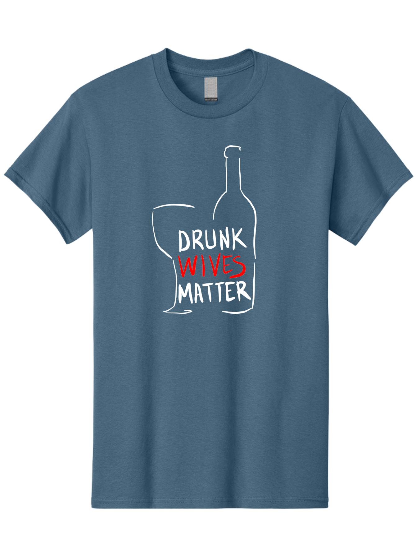 Drunk-Wives-Matter Men'S Graphic Tee, 100% Cotton, Comfortable Casual Summer Wear, Machine Washable, Wine Bottle, Wine Glass, Drunk Wives Matter, Womens Rights, Feminism, Alcohol Awareness, Social Justice, Funny Quotes -  Aaa030