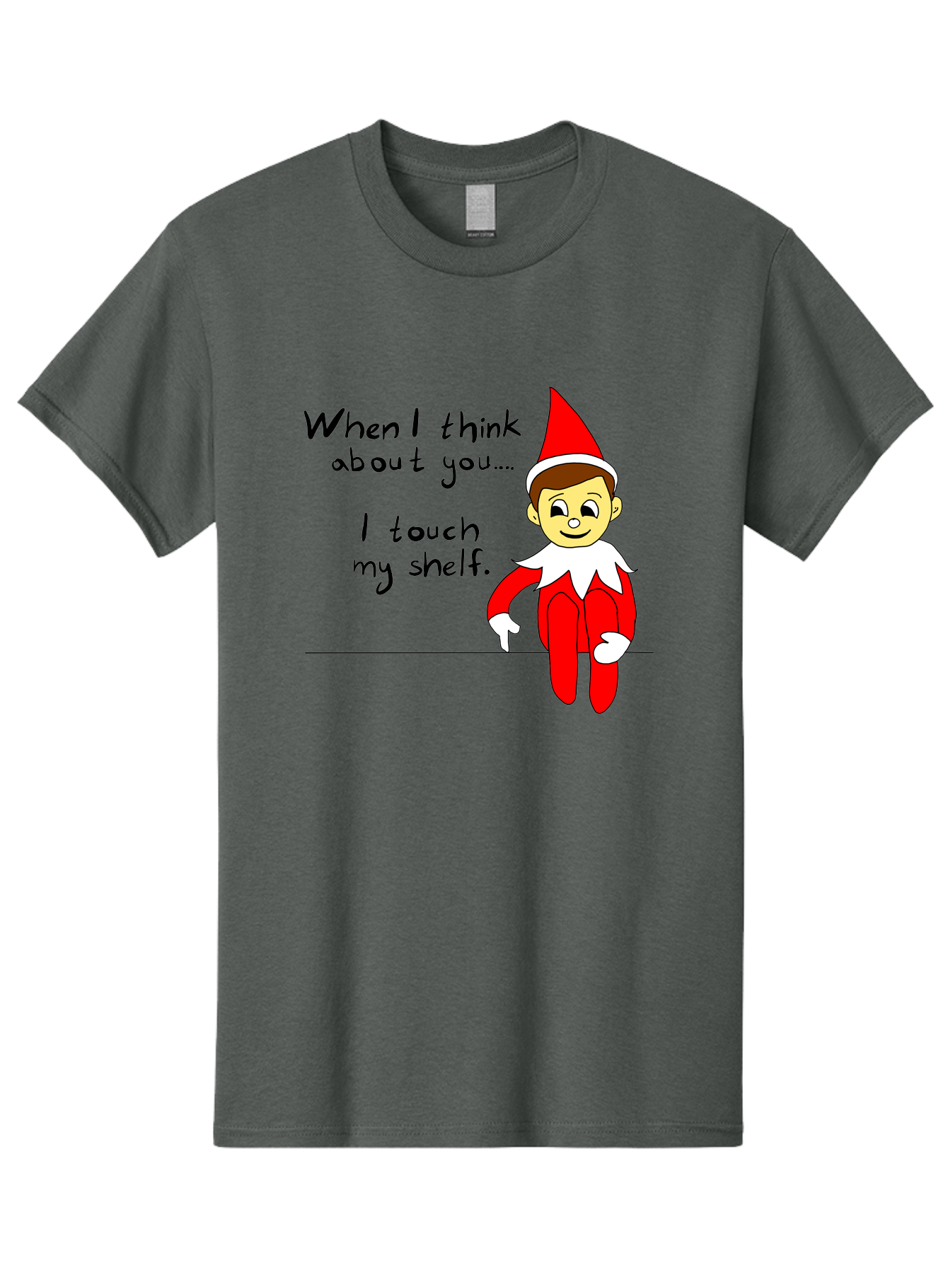 Elf-On-The-Shelf-Meme Men'S Graphic Tee, 100% Cotton, Comfortable Casual Summer Wear, Machine Washable, Elf On The Shelf, Christmas Humor, Funny Elf, Holiday Jokes, Christmas Fun, Elf Antics, Festive Humor -  Aaa031