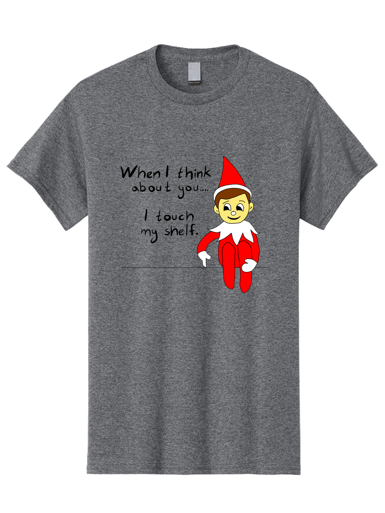 Elf-On-The-Shelf-Meme Men'S Graphic Tee, 100% Cotton, Comfortable Casual Summer Wear, Machine Washable, Elf On The Shelf, Christmas Humor, Funny Elf, Holiday Jokes, Christmas Fun, Elf Antics, Festive Humor -  Aaa031