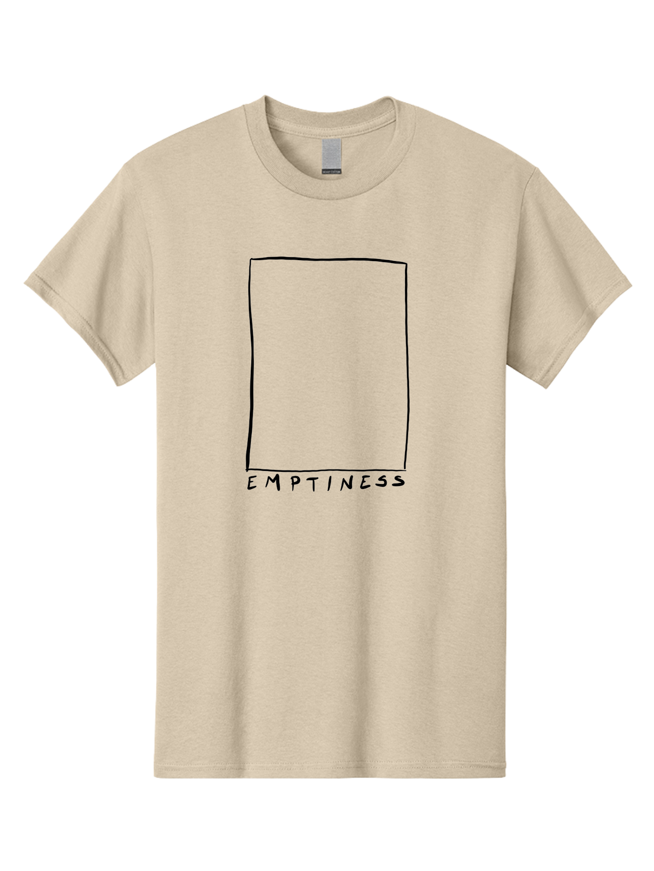 Emptiness Men'S Graphic Tee, 100% Cotton, Comfortable Casual Summer Wear, Machine Washable, Hand Drawn Rectangle, Empty Space, Minimalist Design, Abstract Art, Void, Blank Slate, Simplicity, Monochrome Illustration, Abstract Expressionism -  Aaa032