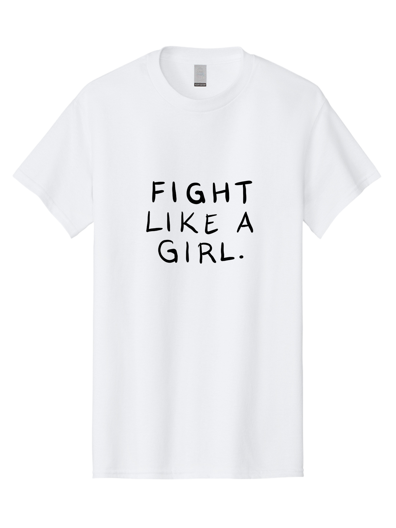 Fight-Like-Girl Men'S Graphic Tee, 100% Cotton, Comfortable Casual Summer Wear, Machine Washable, Female Empowerment, Feminist Movement, Girl Power, Inspiring Quotes, Motivational Phrases, Women'S Rights -  Aaa037
