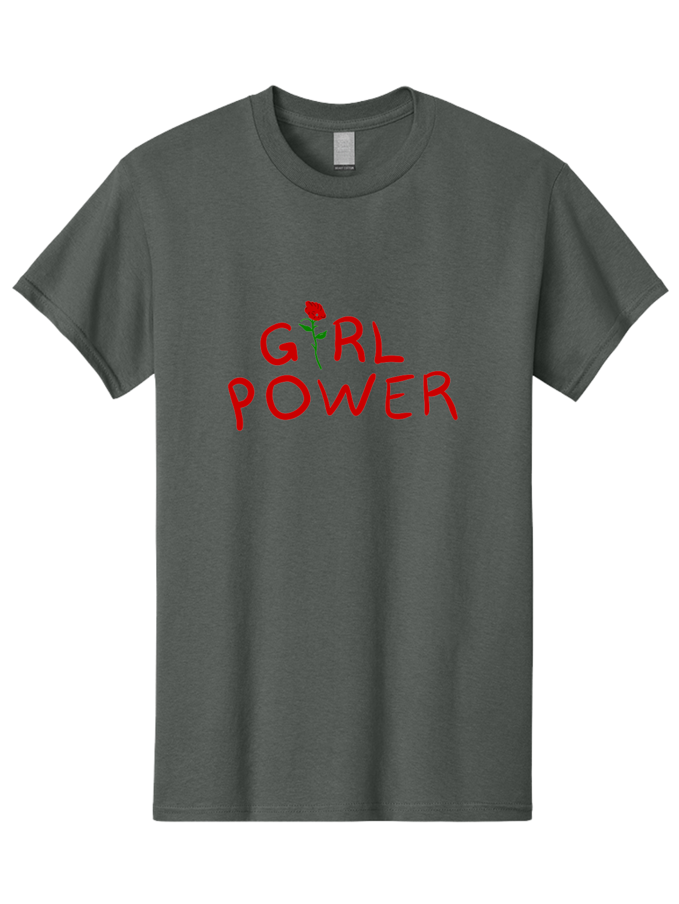 Girl-Power Men'S Graphic Tee, 100% Cotton, Comfortable Casual Summer Wear, Machine Washable, Girl Power, Feminist Movement, Empowerment, Red Rose, Symbol Of Strength, Women'S Rights, Independence -  Aaa043