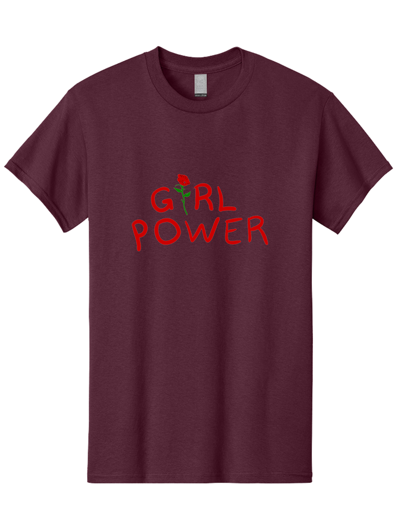 Girl-Power Men'S Graphic Tee, 100% Cotton, Comfortable Casual Summer Wear, Machine Washable, Girl Power, Feminist Movement, Empowerment, Red Rose, Symbol Of Strength, Women'S Rights, Independence -  Aaa043