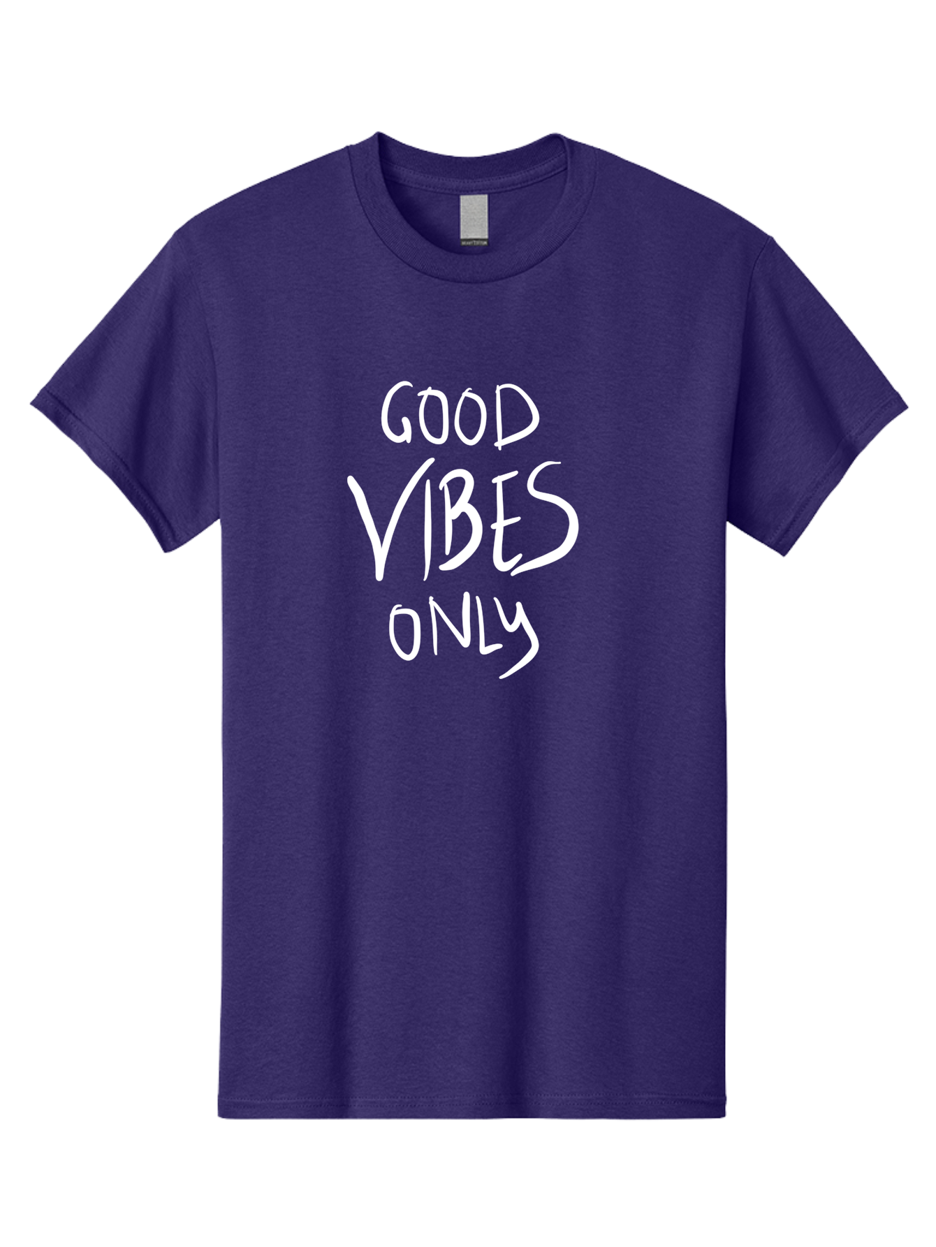 Good-Vibes-Only Men'S Graphic Tee, 100% Cotton, Comfortable Casual Summer Wear, Machine Washable, Positive Affirmations, Motivational Quotes, Good Vibes Only, Positivity, Inspiring Messages, Uplifting Quotes, Happy Thoughts -  Aaa048