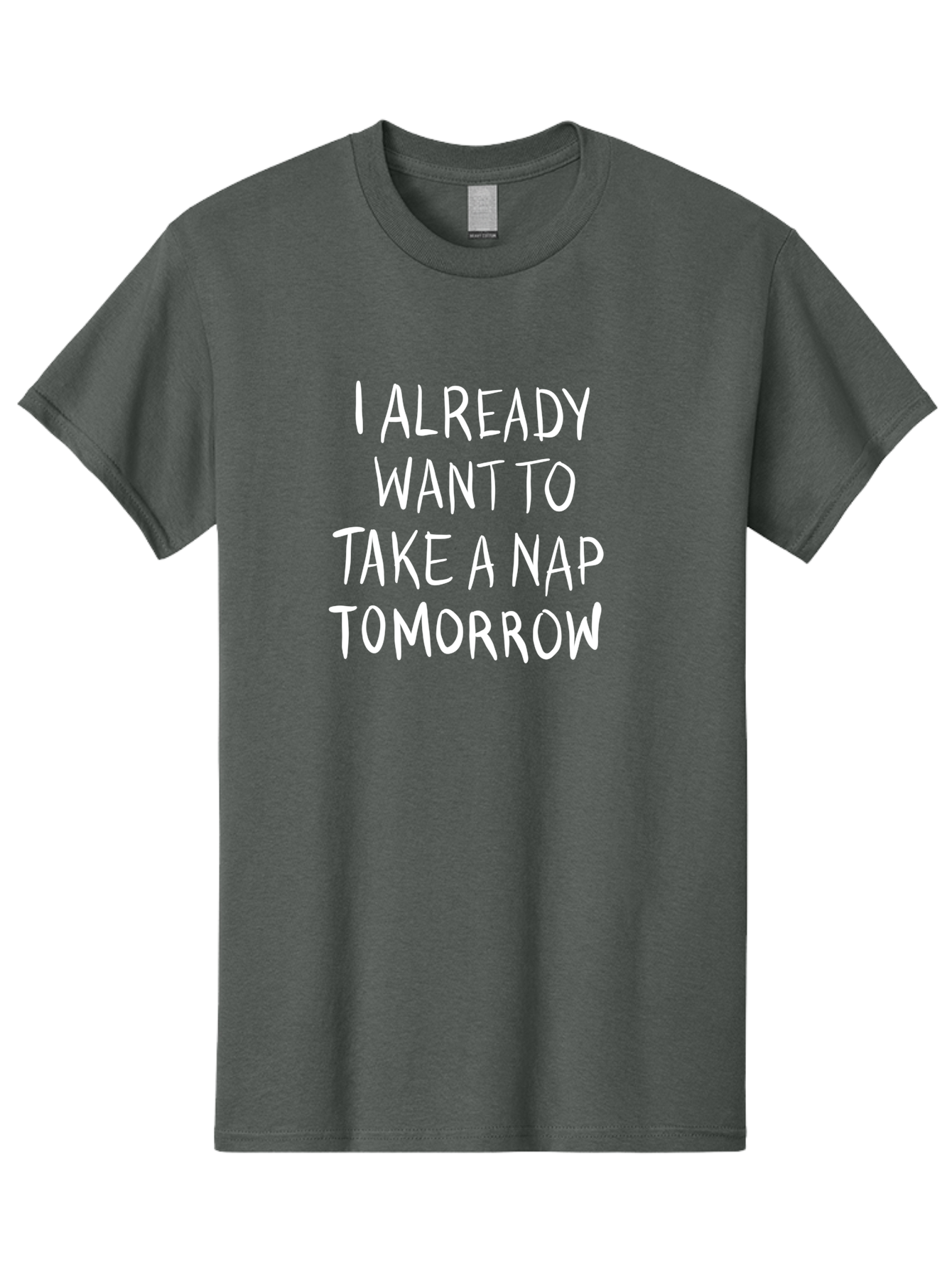 I-Already-Want-To-Take-A-Nap-Tomorrow Men'S Graphic Tee, 100% Cotton, Comfortable Casual Summer Wear, Machine Washable, Funny Quotes, Sleepy Vibes, Nap Time, Relaxation Mode, Tired Humor, Sleep Deprivation, Humorous Sayings, Funny Memes, -  Aaa056