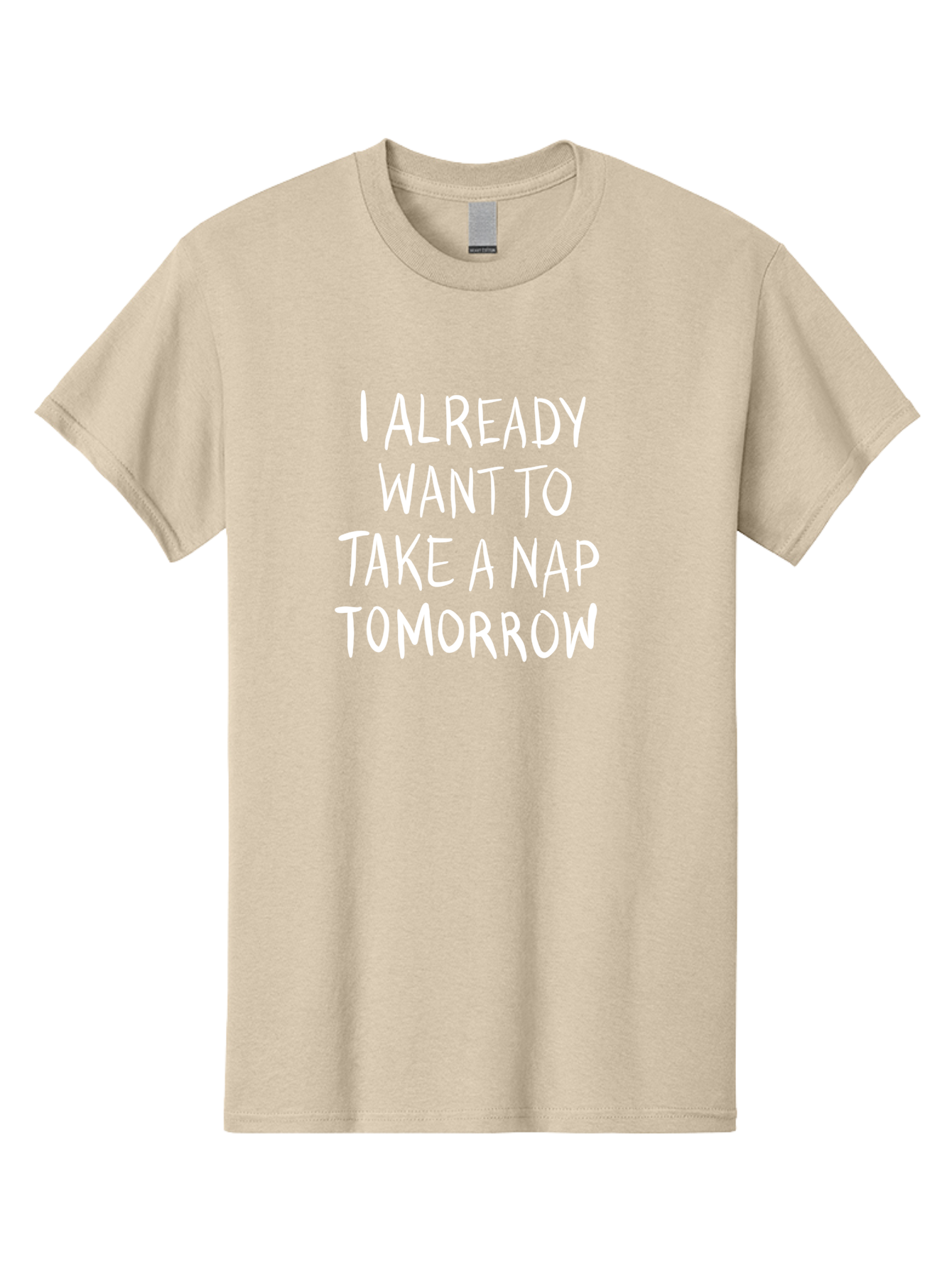 I-Already-Want-To-Take-A-Nap-Tomorrow Men'S Graphic Tee, 100% Cotton, Comfortable Casual Summer Wear, Machine Washable, Funny Quotes, Sleepy Vibes, Nap Time, Relaxation Mode, Tired Humor, Sleep Deprivation, Humorous Sayings, Funny Memes, -  Aaa056