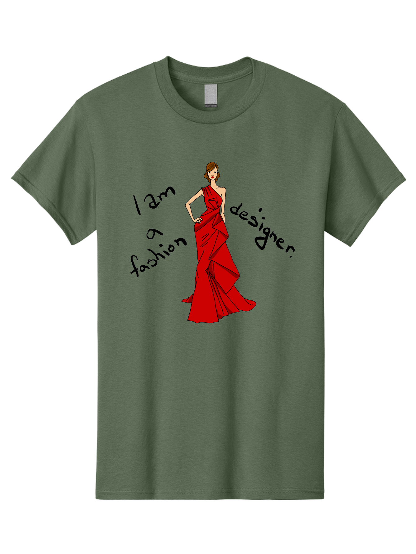 fashion designer, stylish woman, red dress, elegant pose, fashion statement, design inspiration, fashion illustration, designer clothing