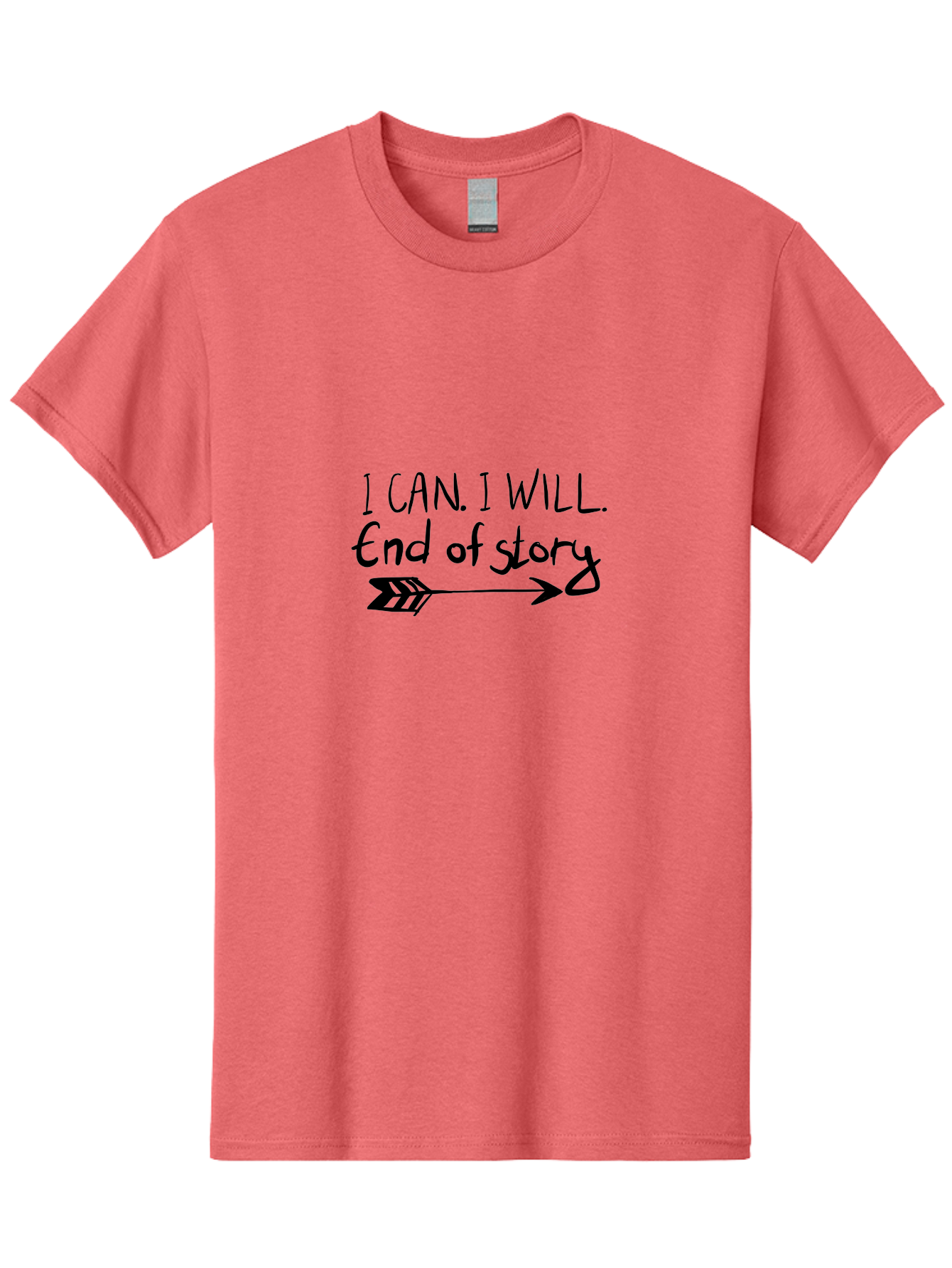 I-Can-I-Will-End-Of-Story Men'S Graphic Tee, 100% Cotton, Comfortable Casual Summer Wear, Machine Washable, Motivational Quote, Inspiring Words, Positive Affirmation, Determination, Success, Perseverance, Empowerment, Confidence, -  Aaa059