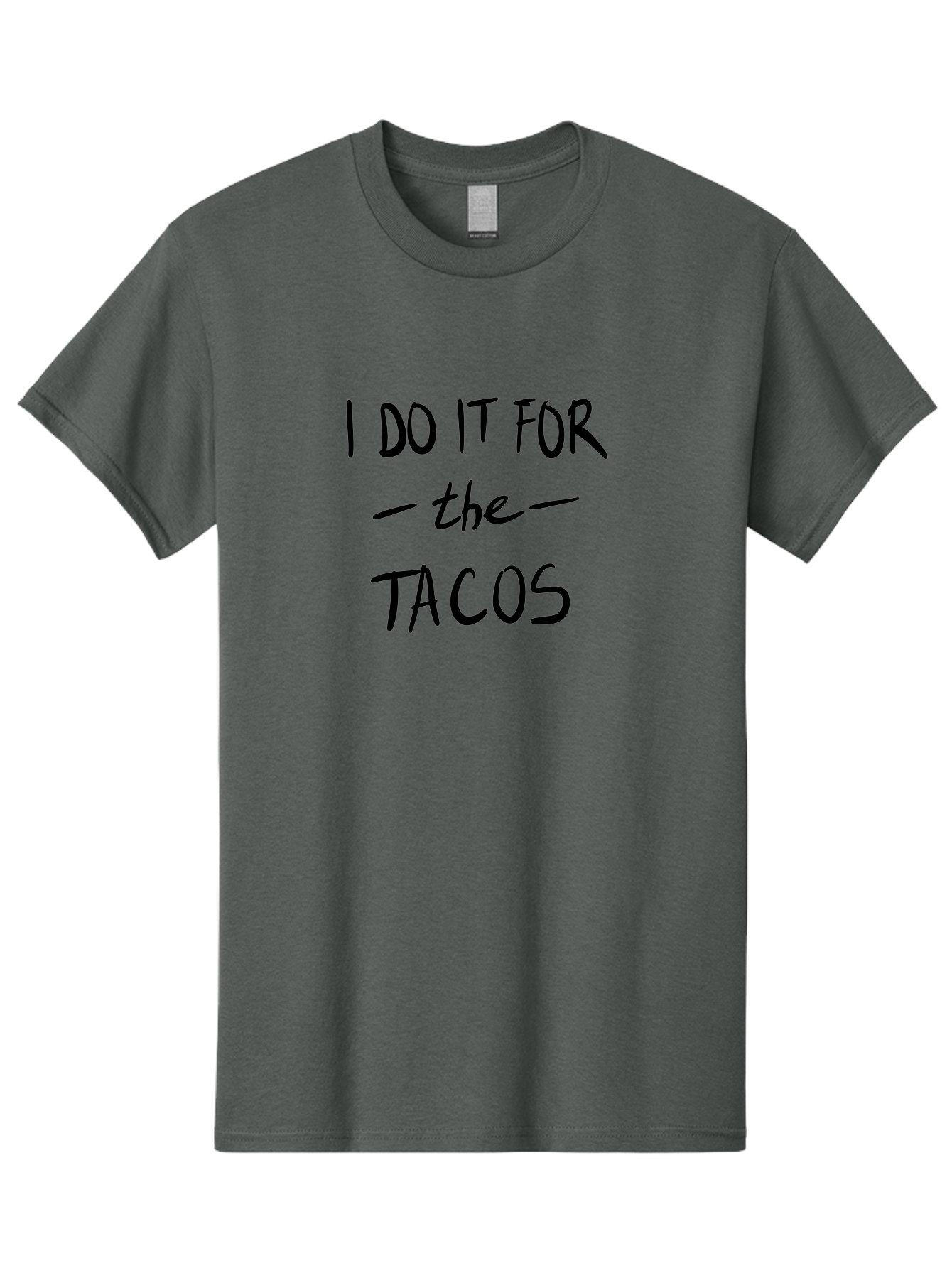I-Do-It-For-The-Tacos Men'S Graphic Tee, 100% Cotton, Comfortable Casual Summer Wear, Machine Washable, Funny Quote, Taco Love, Foodie Humor, Hilarious Meme, Motivational Phrase, Taco Motivation -  Aaa060