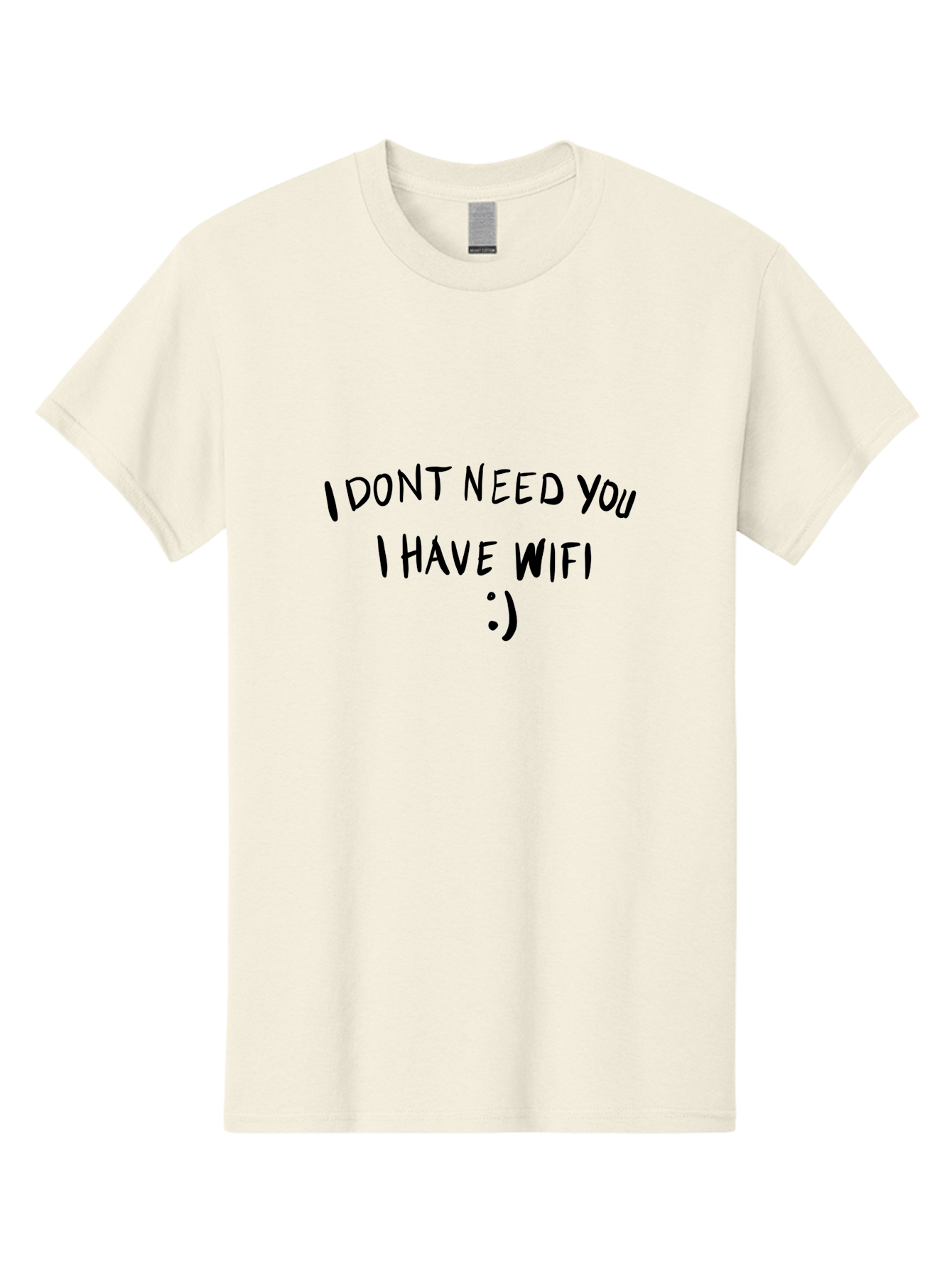 I-Dont-Need-You-I-Have-Wifi Men'S Graphic Tee, 100% Cotton, Comfortable Casual Summer Wear, Machine Washable, Funny Quote, Wifi Humor, Independent Lifestyle, Sassy Phrases, Humorous Sayings, Relatable Memes, Technology Quotes, -  Aaa061