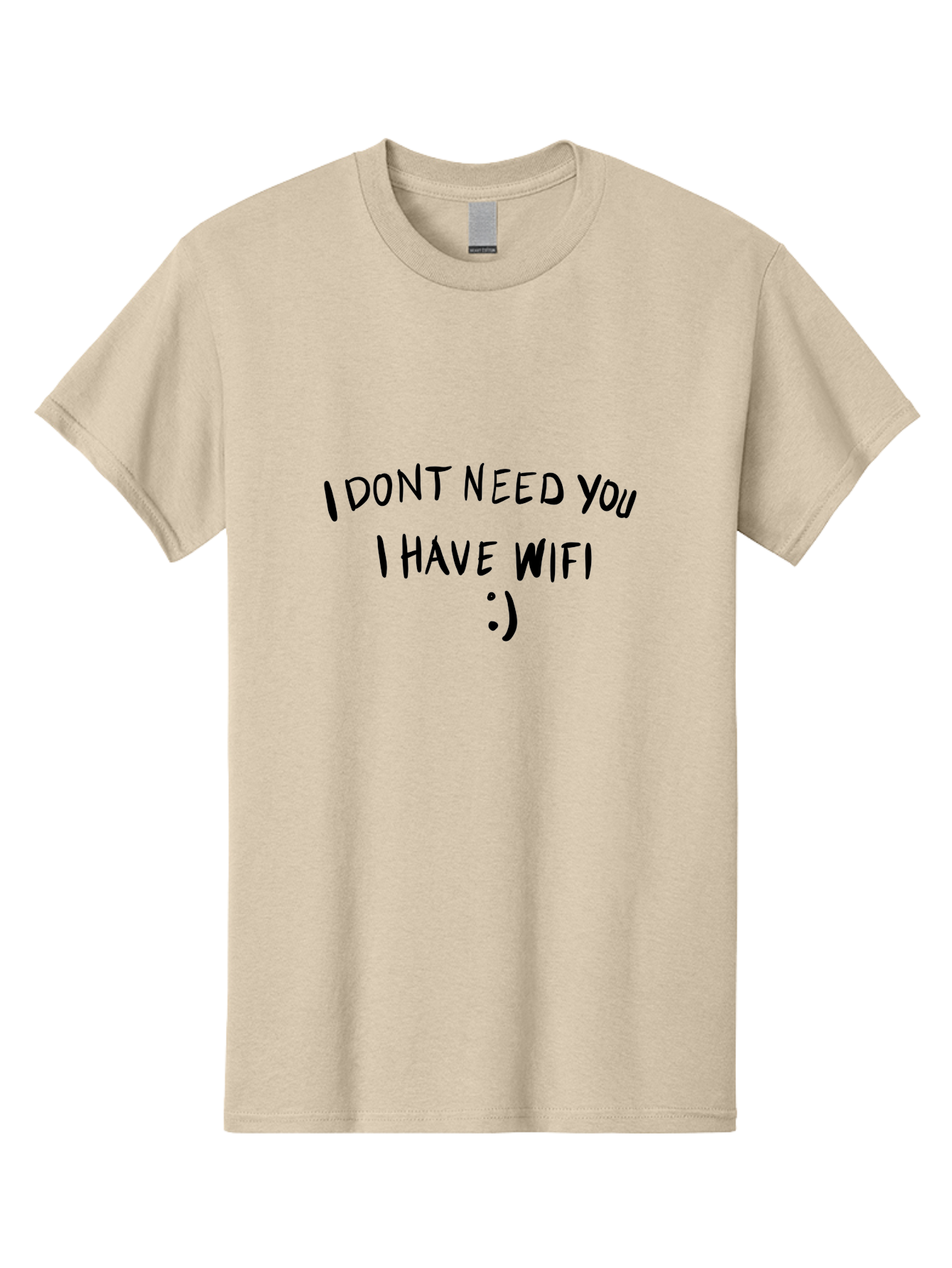 I-Dont-Need-You-I-Have-Wifi Men'S Graphic Tee, 100% Cotton, Comfortable Casual Summer Wear, Machine Washable, Funny Quote, Wifi Humor, Independent Lifestyle, Sassy Phrases, Humorous Sayings, Relatable Memes, Technology Quotes, -  Aaa061