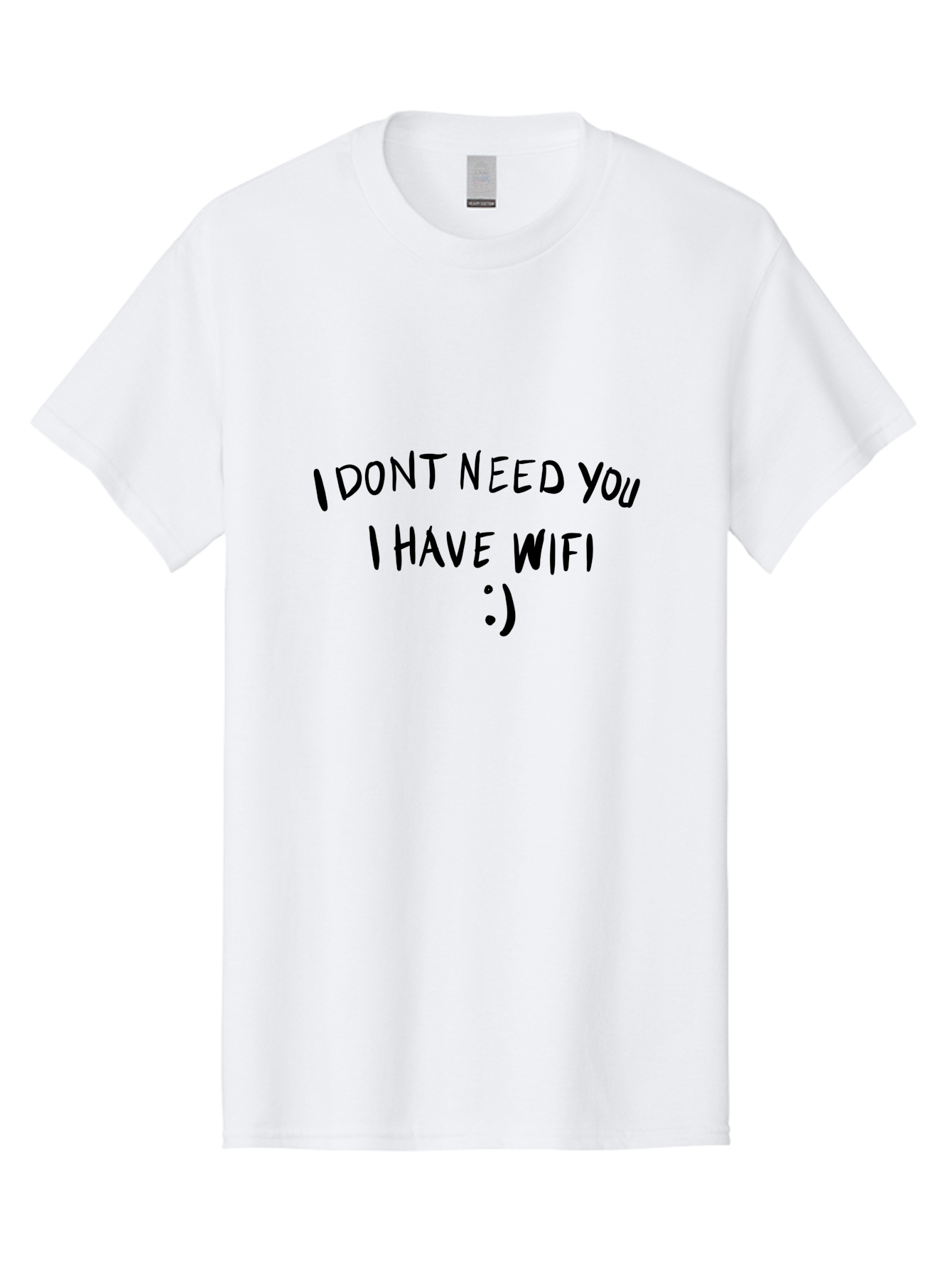 I-Dont-Need-You-I-Have-Wifi Men'S Graphic Tee, 100% Cotton, Comfortable Casual Summer Wear, Machine Washable, Funny Quote, Wifi Humor, Independent Lifestyle, Sassy Phrases, Humorous Sayings, Relatable Memes, Technology Quotes, -  Aaa061