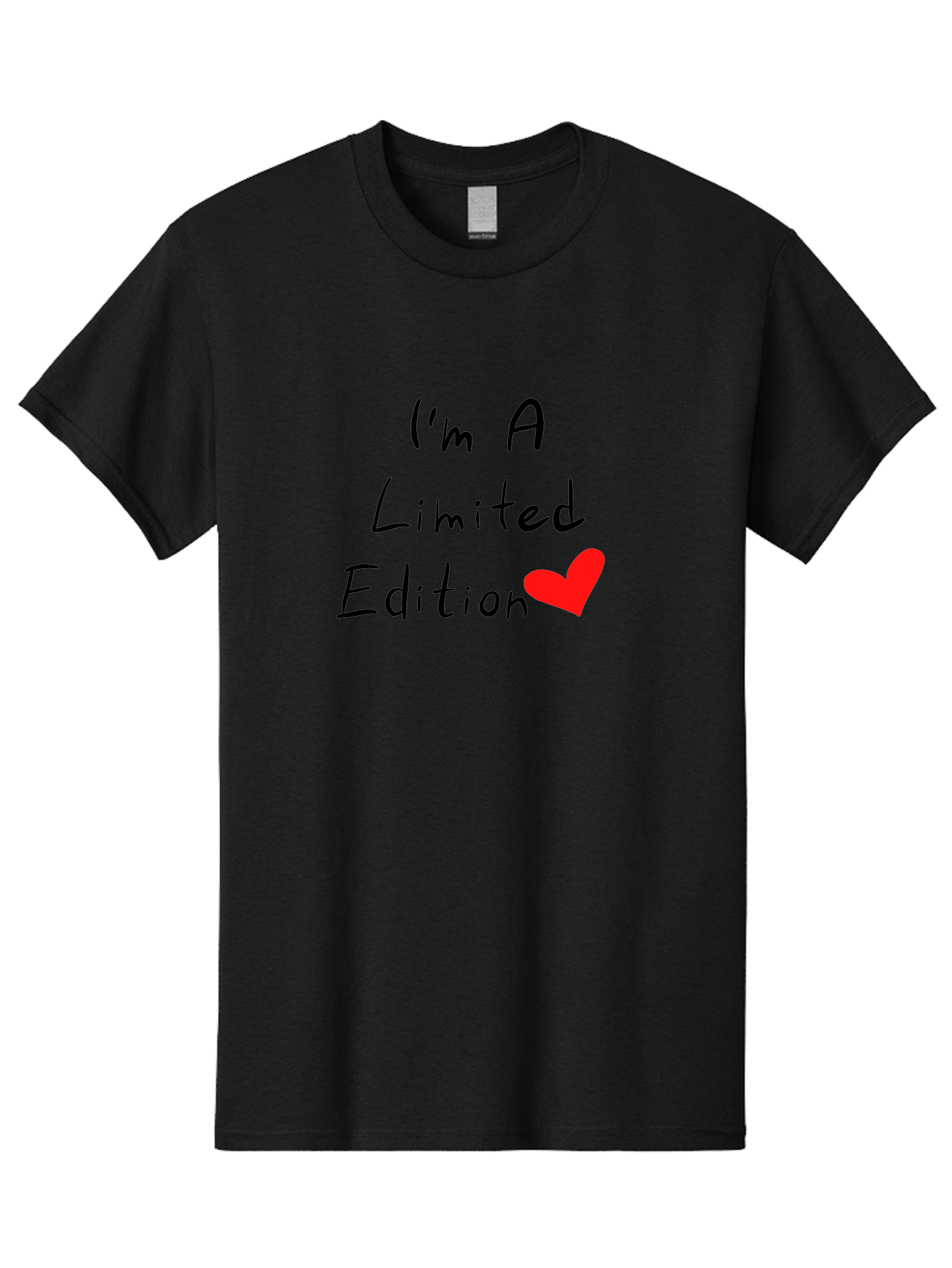 I-M-A-Limited-Edition Men'S Graphic Tee, 100% Cotton, Comfortable Casual Summer Wear, Machine Washable, Limited Edition, Unique, Exclusive, Special, One Of A Kind, Collectible, Red Heart, Handwritten Text, Bold Statement, Quirky Design -  Aaa069