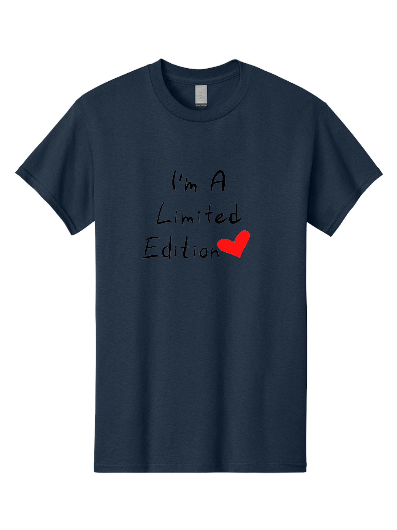 I-M-A-Limited-Edition Men'S Graphic Tee, 100% Cotton, Comfortable Casual Summer Wear, Machine Washable, Limited Edition, Unique, Exclusive, Special, One Of A Kind, Collectible, Red Heart, Handwritten Text, Bold Statement, Quirky Design -  Aaa069