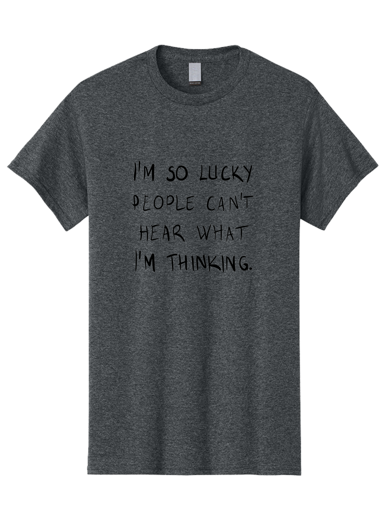 I-M-So-Lucky Men'S Graphic Tee, 100% Cotton, Comfortable Casual Summer Wear, Machine Washable, Funny Quote, Sarcastic Humor, Witty Saying, Ironic Phrase, Clever Remark, Humorous Meme, Sassy Text -  Aaa073