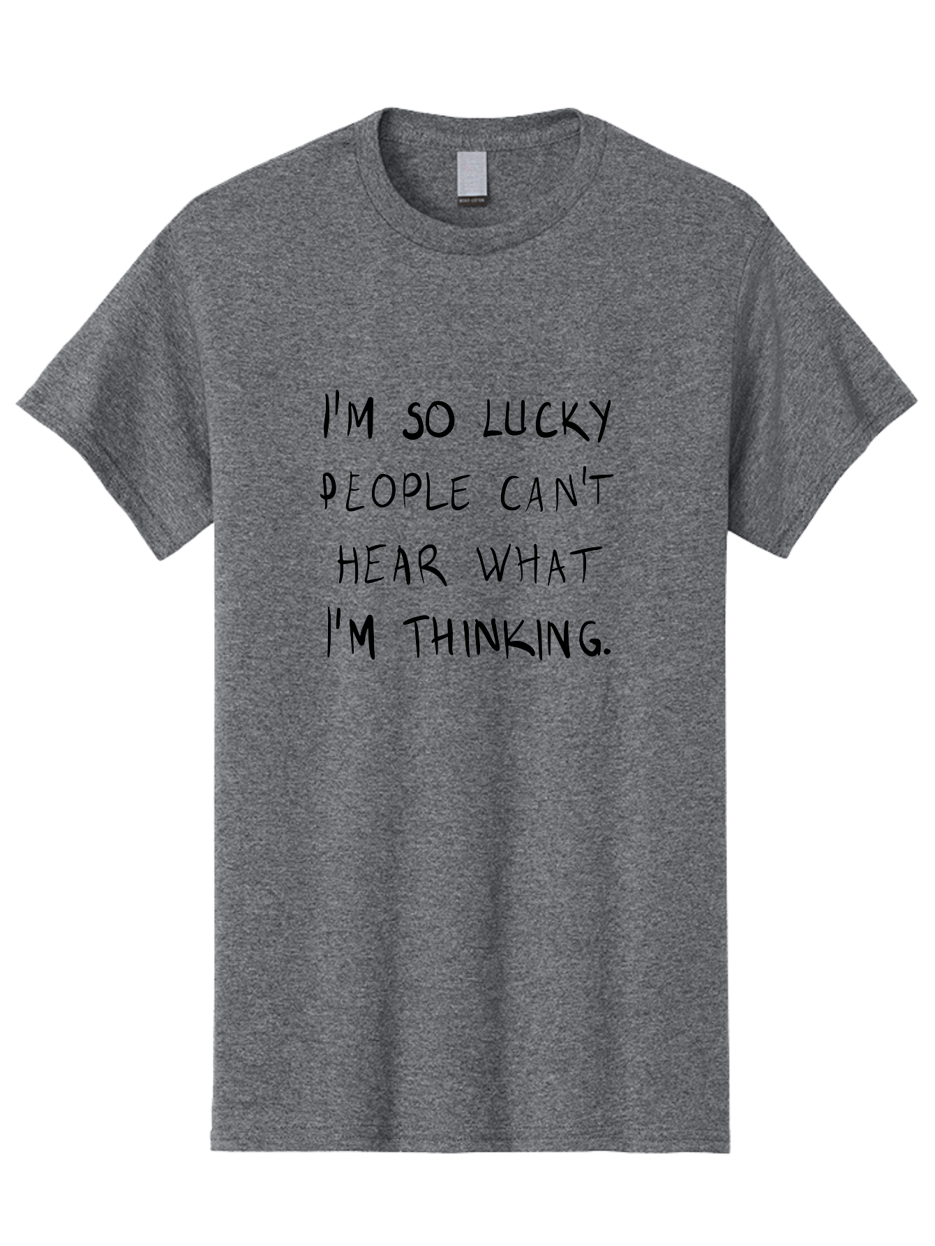 I-M-So-Lucky Men'S Graphic Tee, 100% Cotton, Comfortable Casual Summer Wear, Machine Washable, Funny Quote, Sarcastic Humor, Witty Saying, Ironic Phrase, Clever Remark, Humorous Meme, Sassy Text -  Aaa073