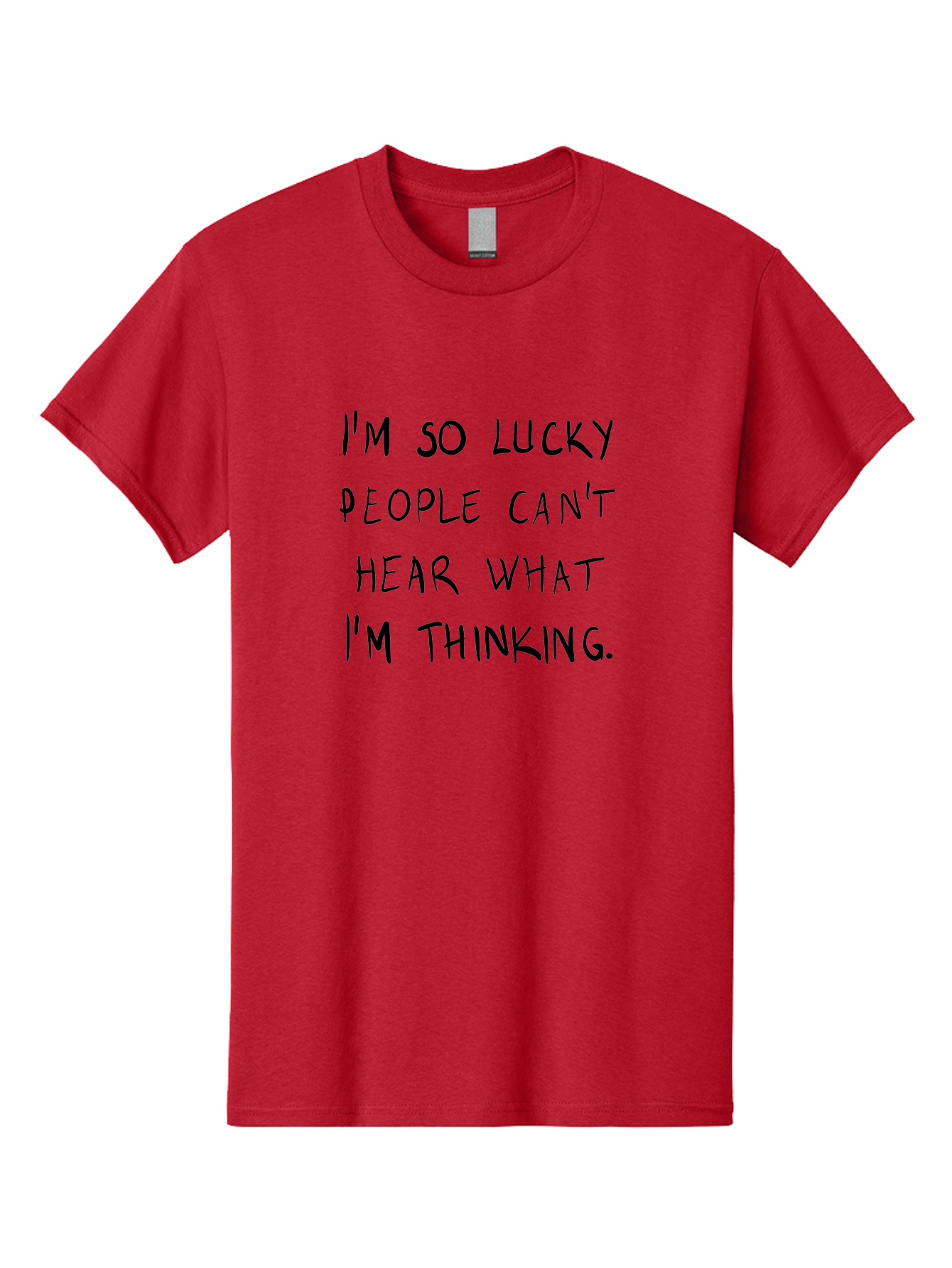 I-M-So-Lucky Men'S Graphic Tee, 100% Cotton, Comfortable Casual Summer Wear, Machine Washable, Funny Quote, Sarcastic Humor, Witty Saying, Ironic Phrase, Clever Remark, Humorous Meme, Sassy Text -  Aaa073