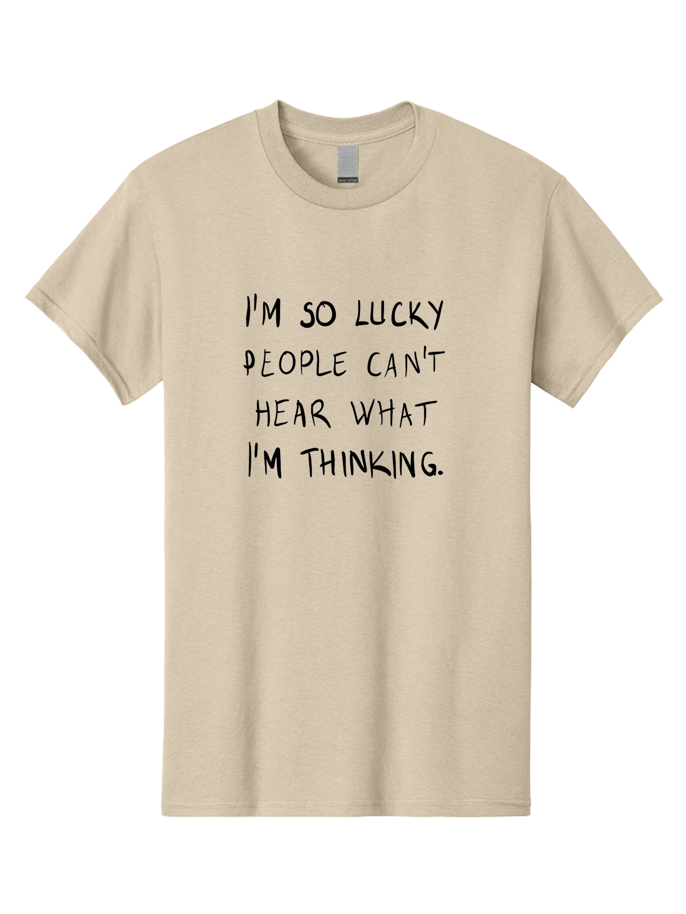 I-M-So-Lucky Men'S Graphic Tee, 100% Cotton, Comfortable Casual Summer Wear, Machine Washable, Funny Quote, Sarcastic Humor, Witty Saying, Ironic Phrase, Clever Remark, Humorous Meme, Sassy Text -  Aaa073